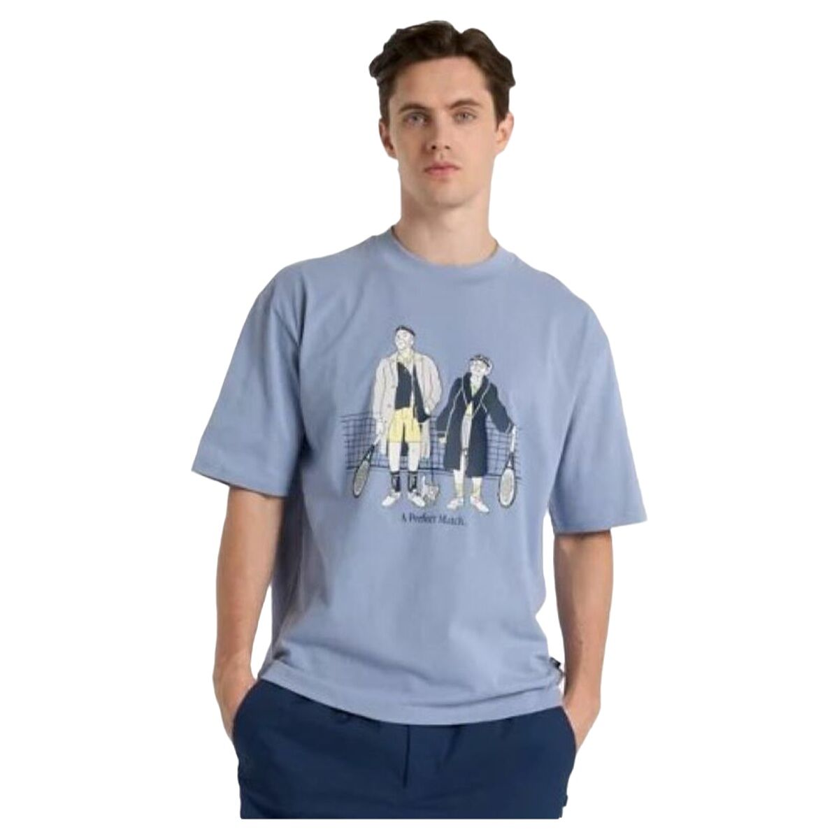 Camiseta de Manga Corta Hombre New Balance Perfect Match Tennis T Shirt MT51412 DUS Azul