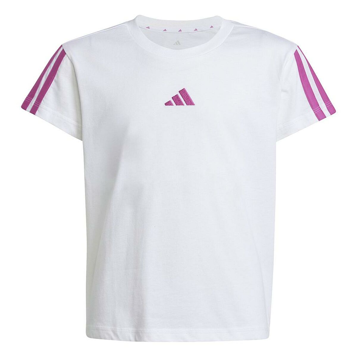 Camiseta de Manga Corta Infantil Adidas JG 3S TEE 160 JN6494 Blanco