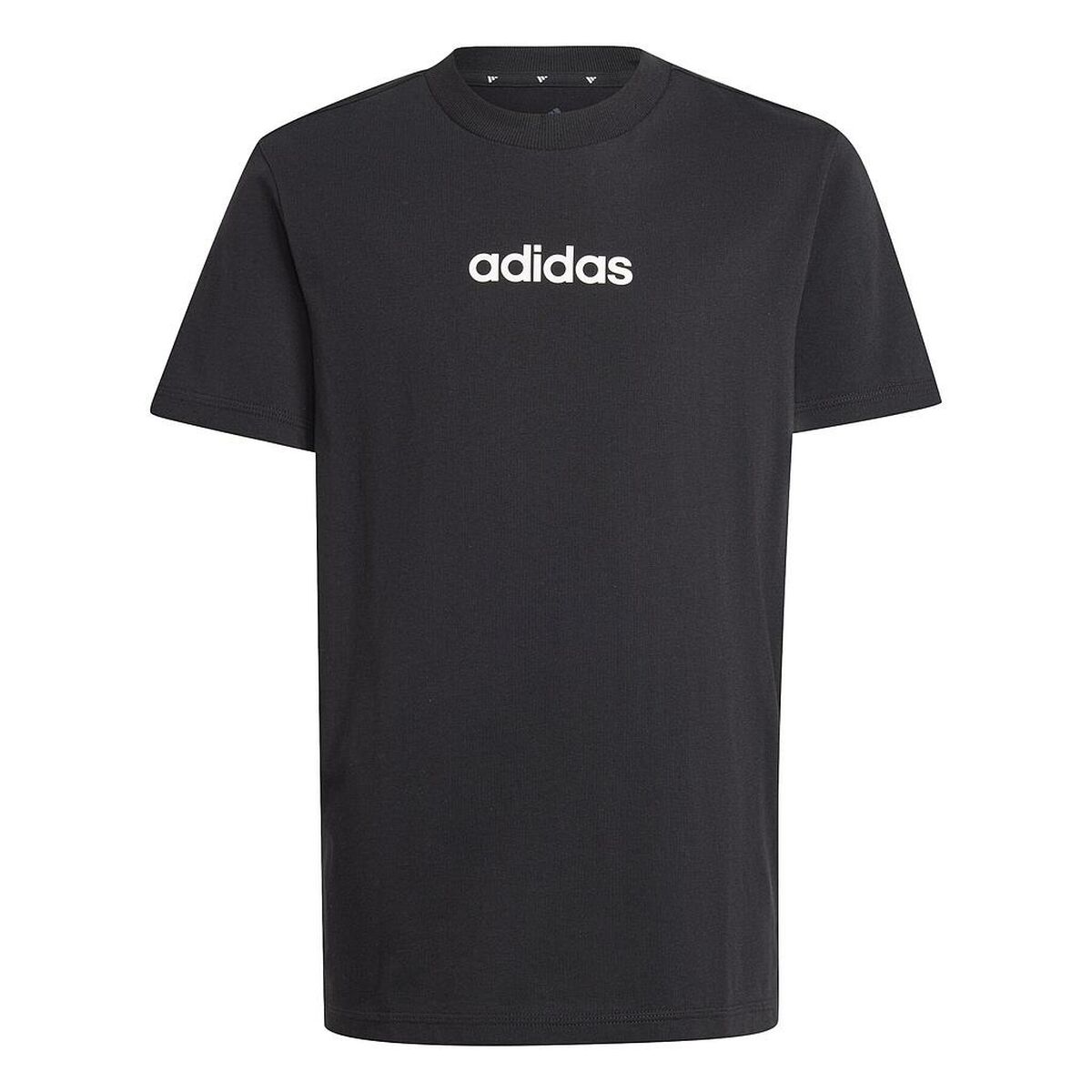 Camiseta de Manga Corta Infantil Adidas J LIN TEE 160 JC9748 Negro