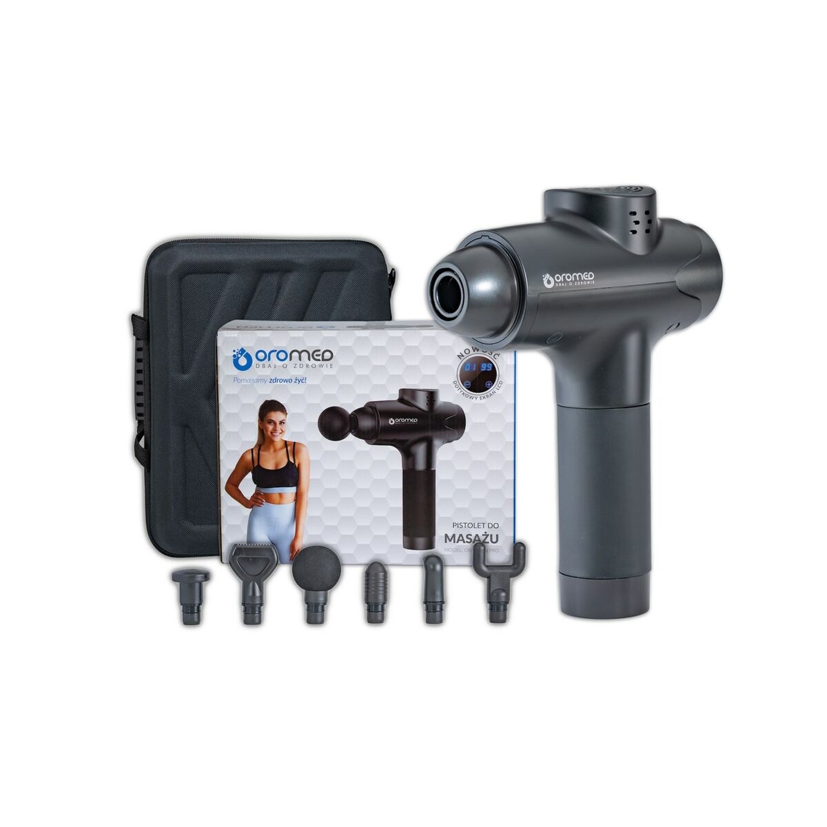 Pistola de Masaje para Relajación y Recuperación Muscular Oromed ORO-GUN PRO BLACK 20 W Negro