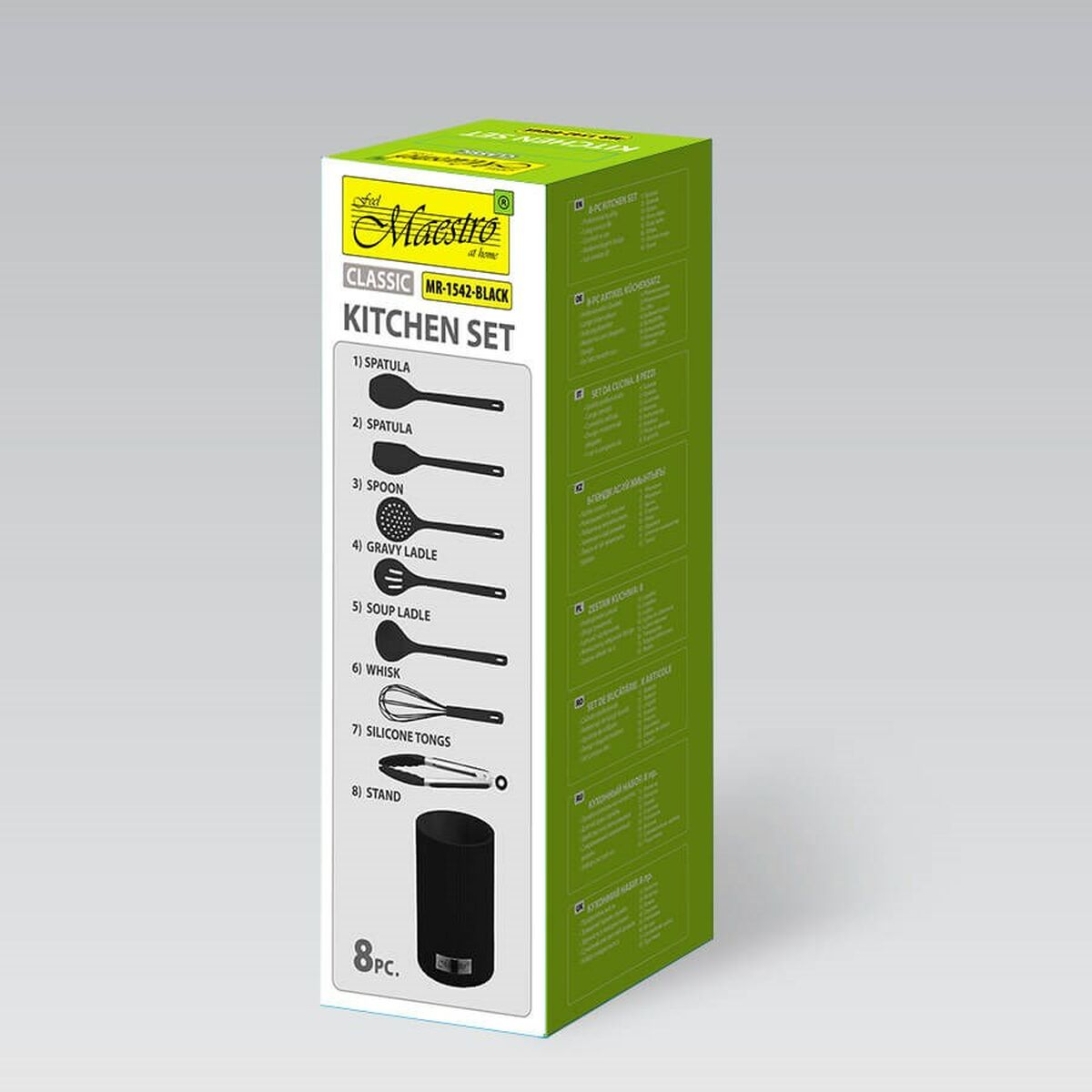 Juego de Cuchillos de Cocina y Soporte Feel Maestro MR-1542-BLACK