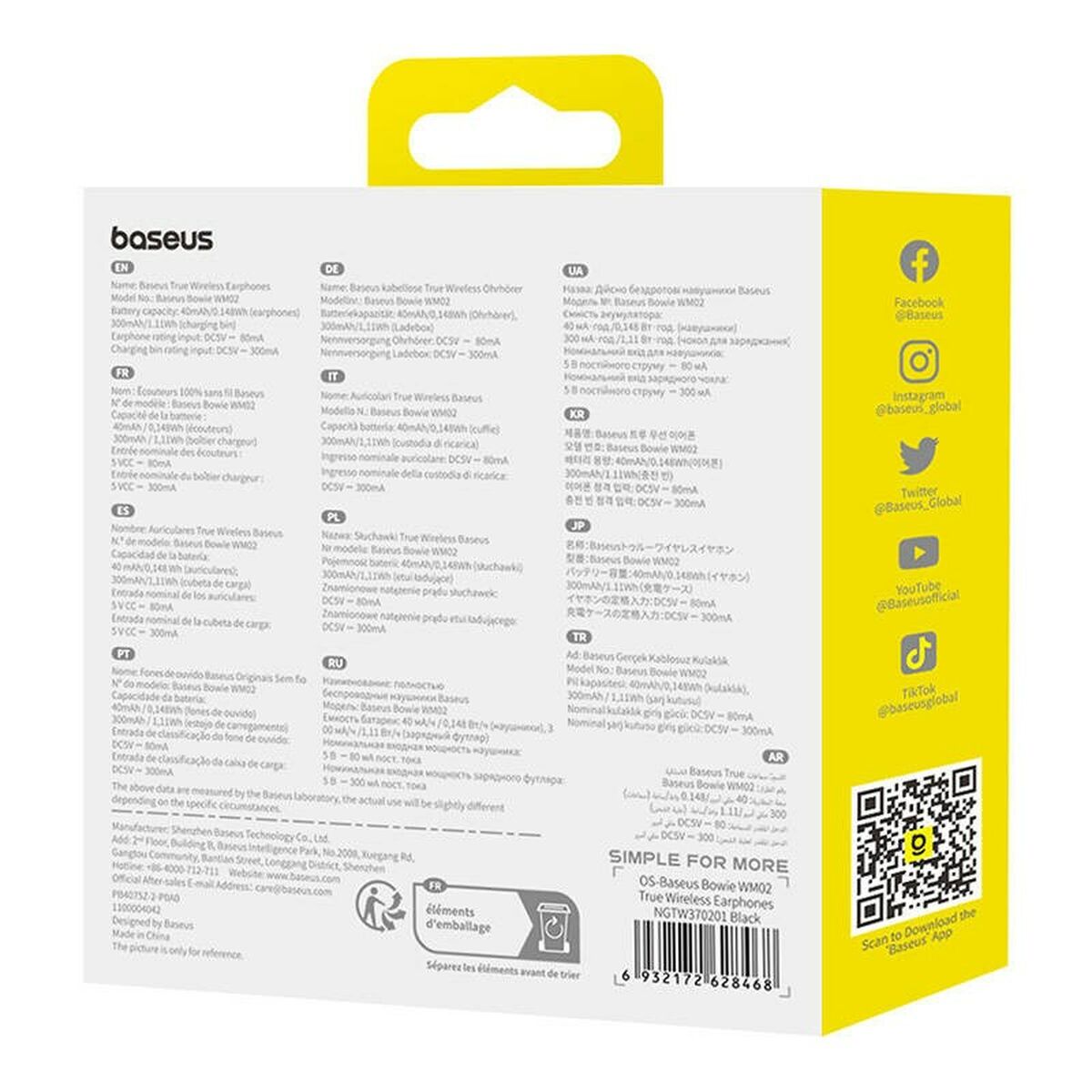 Auriculares Baseus WM02black