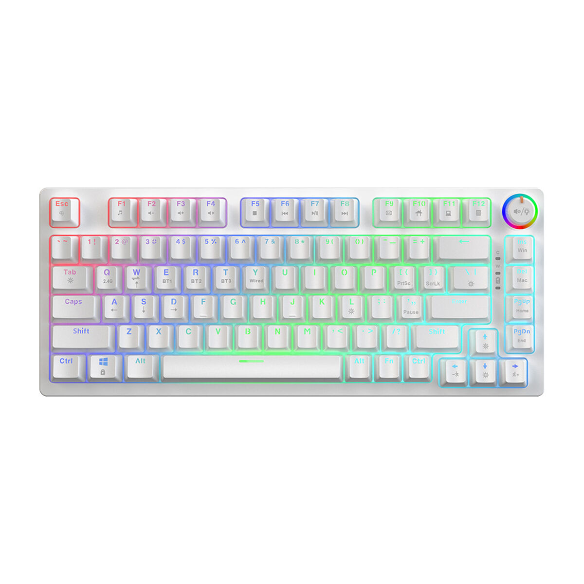 Teclado Savio PHENIX WHITE GAT RED Blanco