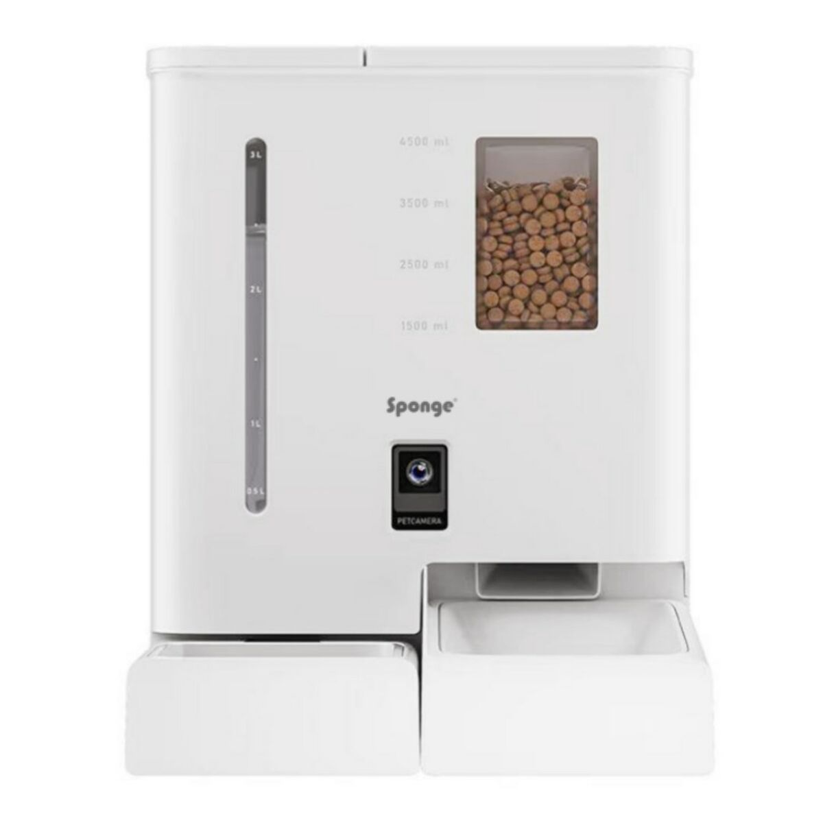 Comedero para Gato Sponge Blanco Negro Plástico