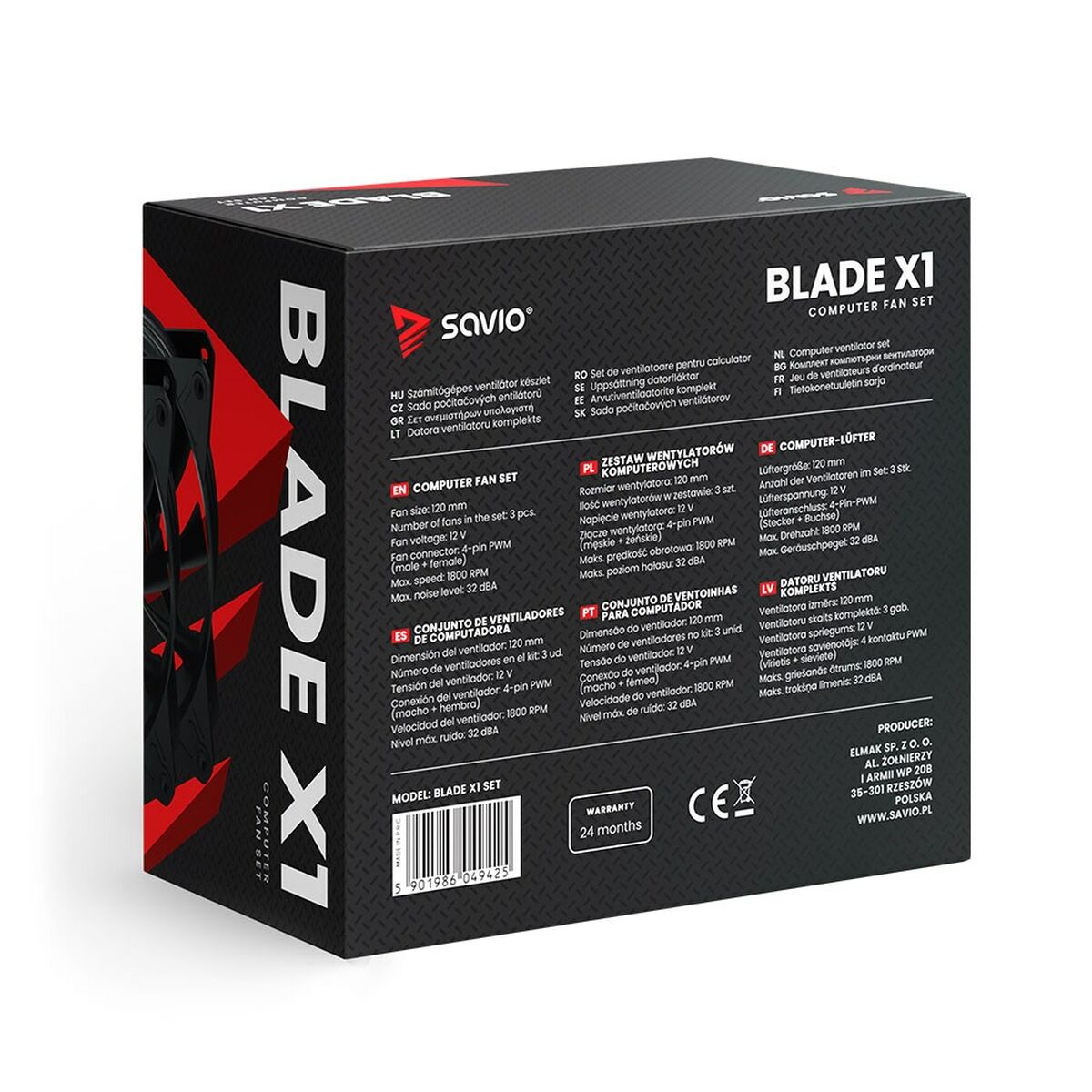 Ventilador de Caja Savio SAVGBLADESET Ø 12 cm