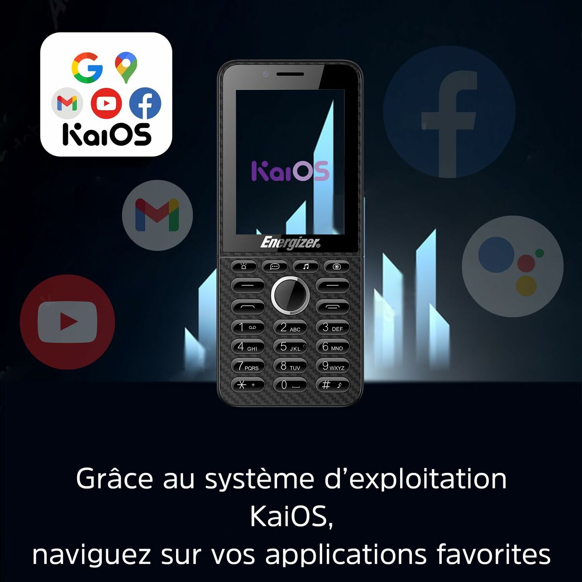 Teléfono Móvil para Mayores Energizer E288S Quad Core 4 GB RAM Negro