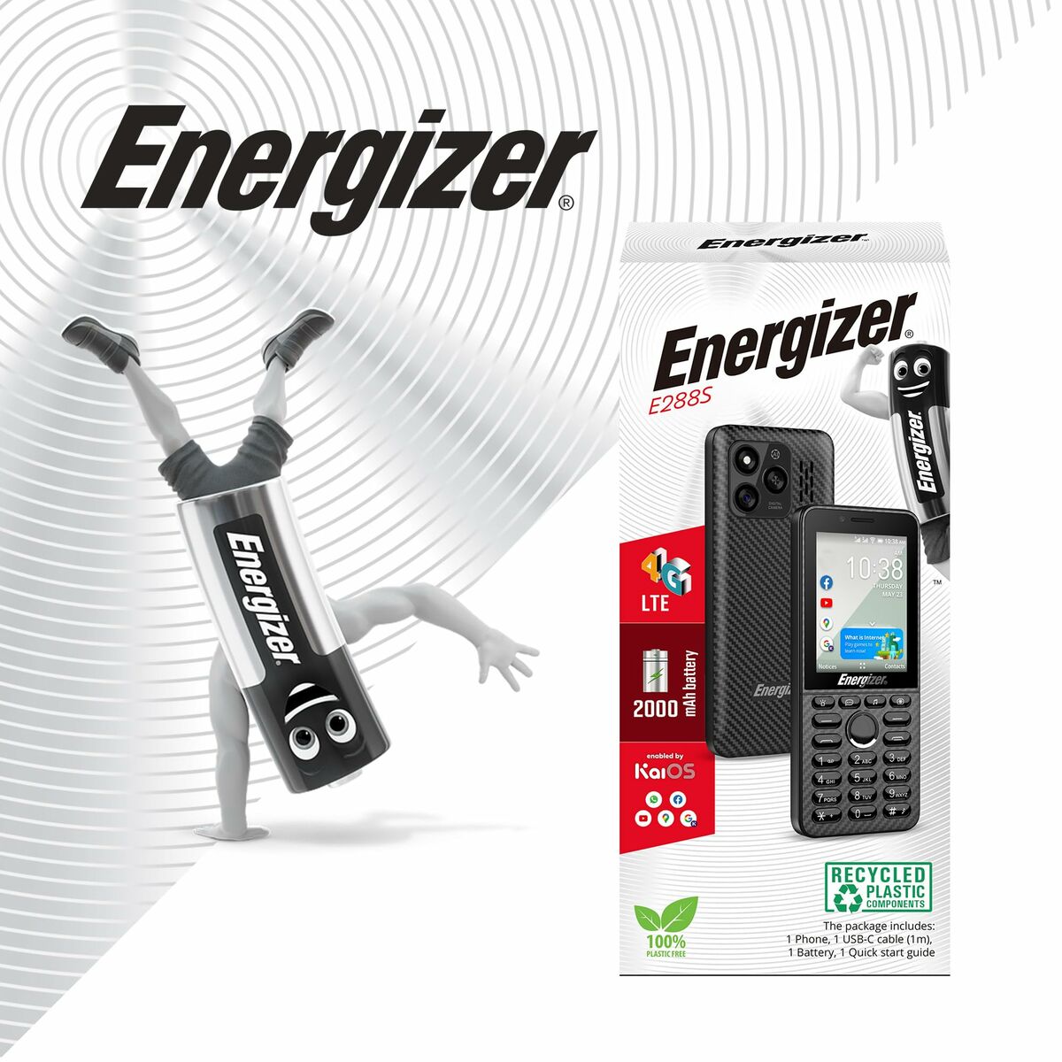 Teléfono Móvil para Mayores Energizer E288S Quad Core 4 GB RAM Negro