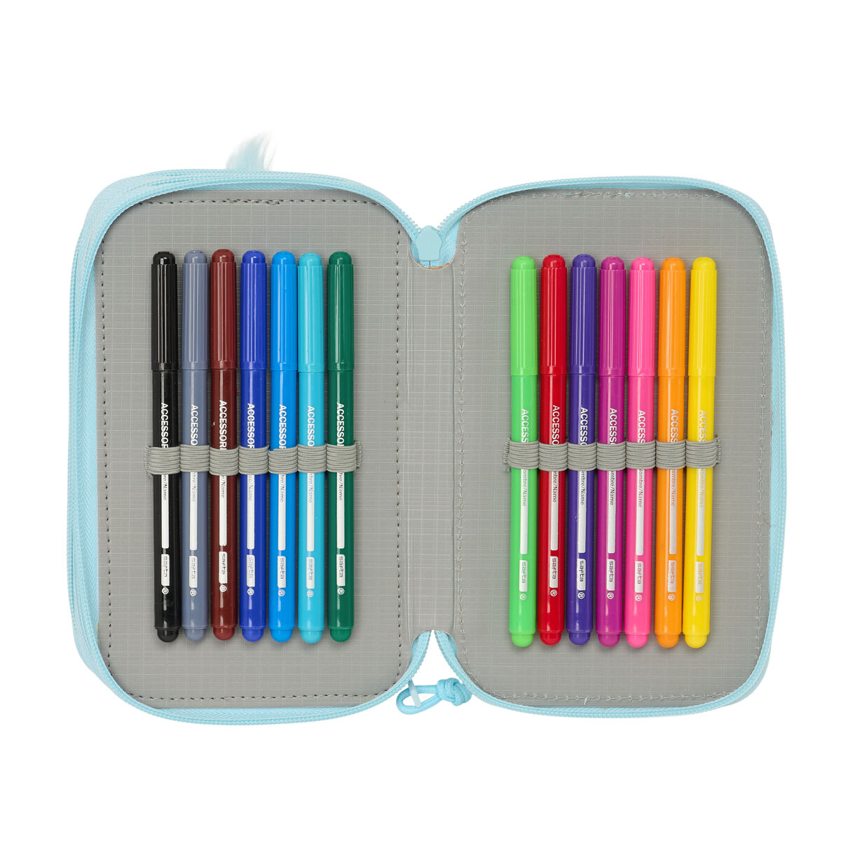 Plumier Triple Furby Azul 12,5 x 19,5 x 5,5 cm 37 Piezas