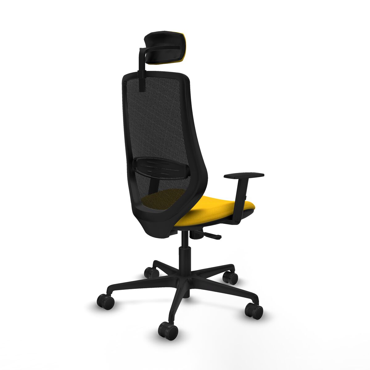 Silla de Oficina con Cabecero Piqueras y Crespo D036N2W Amarillo