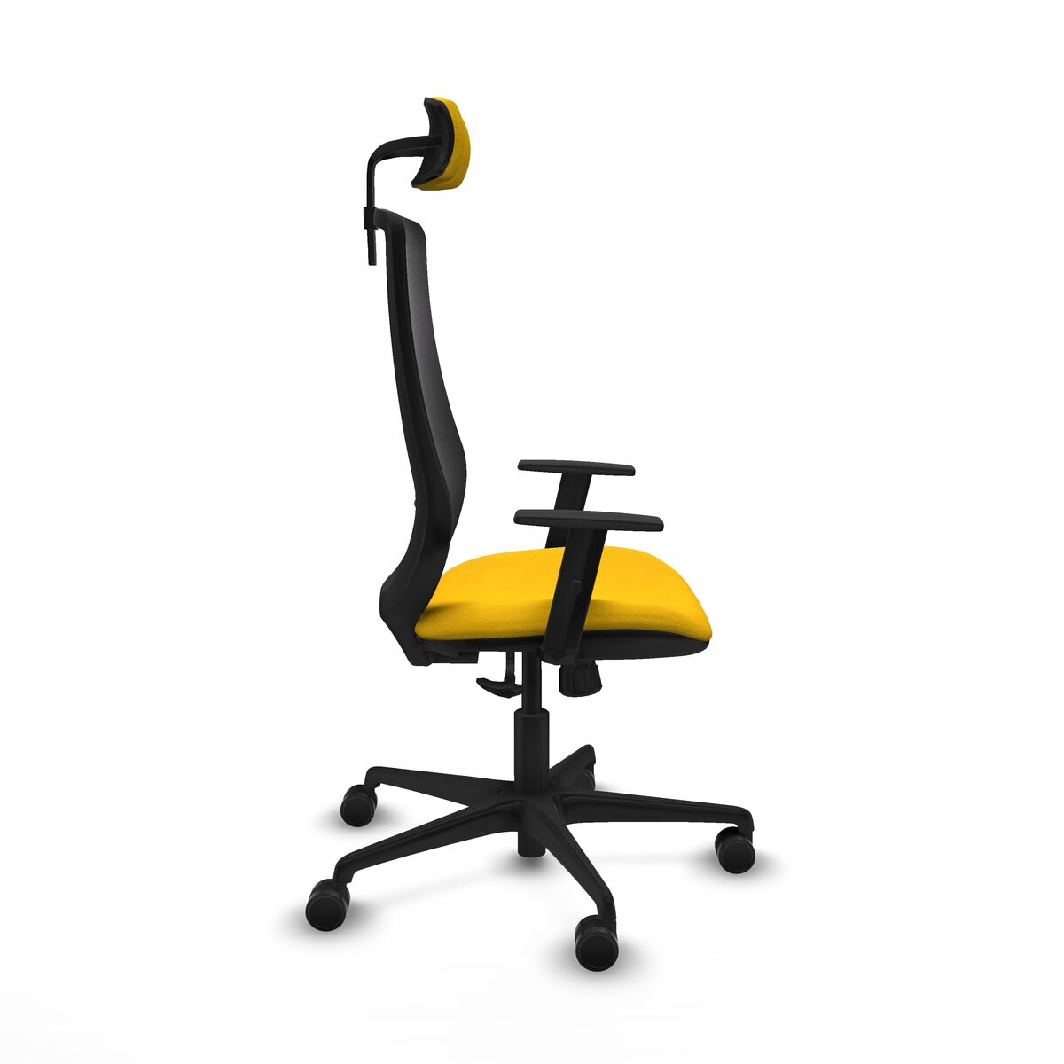 Silla de Oficina con Cabecero Piqueras y Crespo D036N2W Amarillo