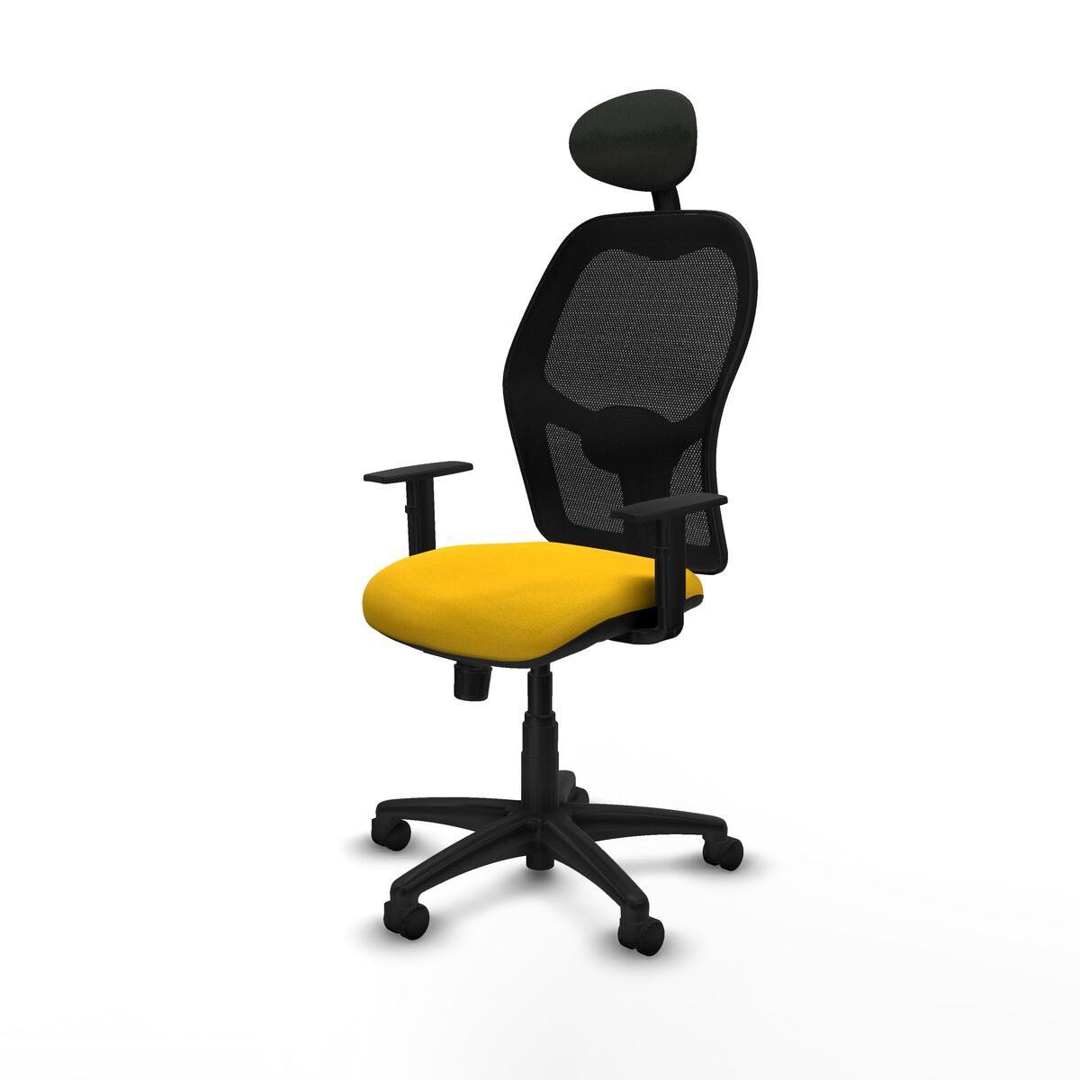 Silla de Oficina con Cabecero Piqueras y Crespo 1D10RN1 Amarillo