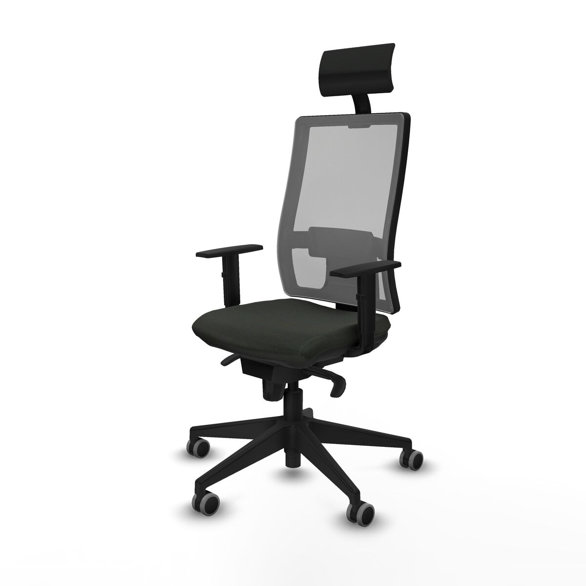 Silla de Oficina con Cabecero Piqueras y Crespo 1D066G1 Negro