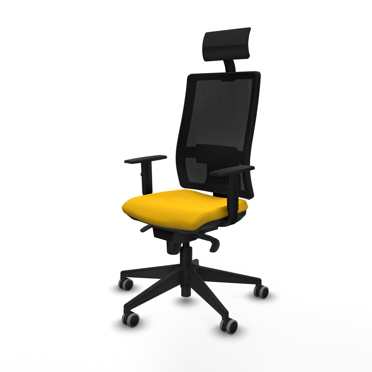 Silla de Oficina con Cabecero Piqueras y Crespo 1D066G1 Amarillo