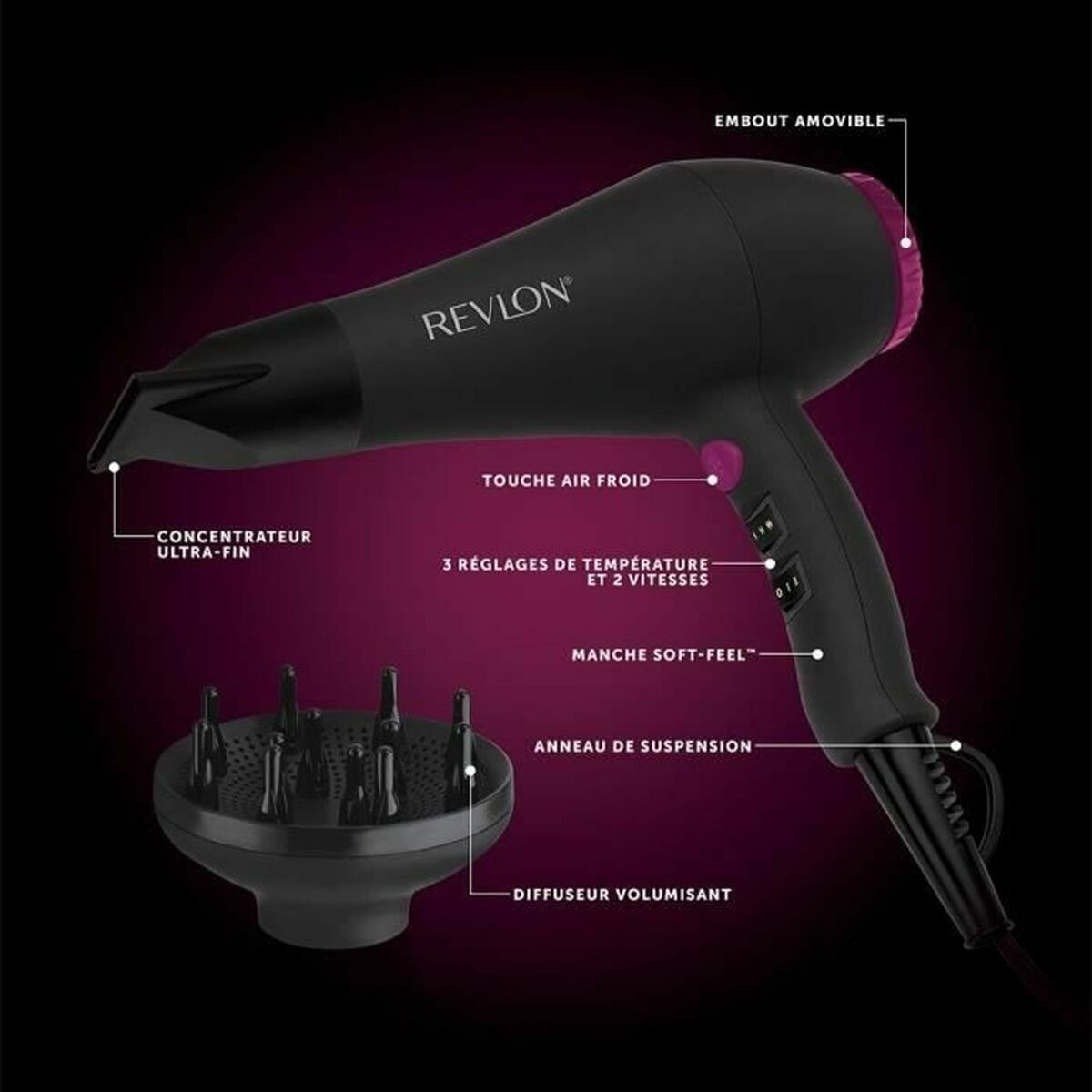 Secador de Pelo Revlon RVDR5251E Negro 2000 W