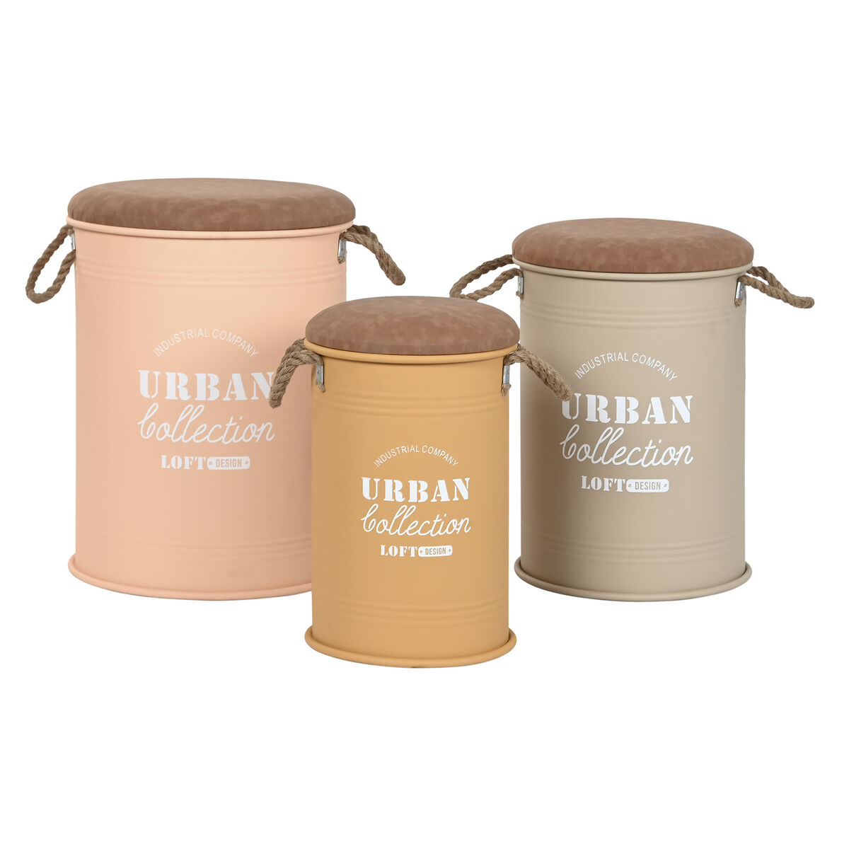 Juego de Cestas Home ESPRIT Poliuretano Metal