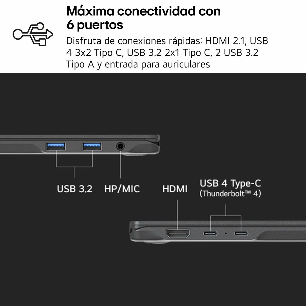 Laptop LG 16Z90T-G.AD88B 16" intel core ultra 7 32 GB RAM 1 TB SSD Qwerty Español
