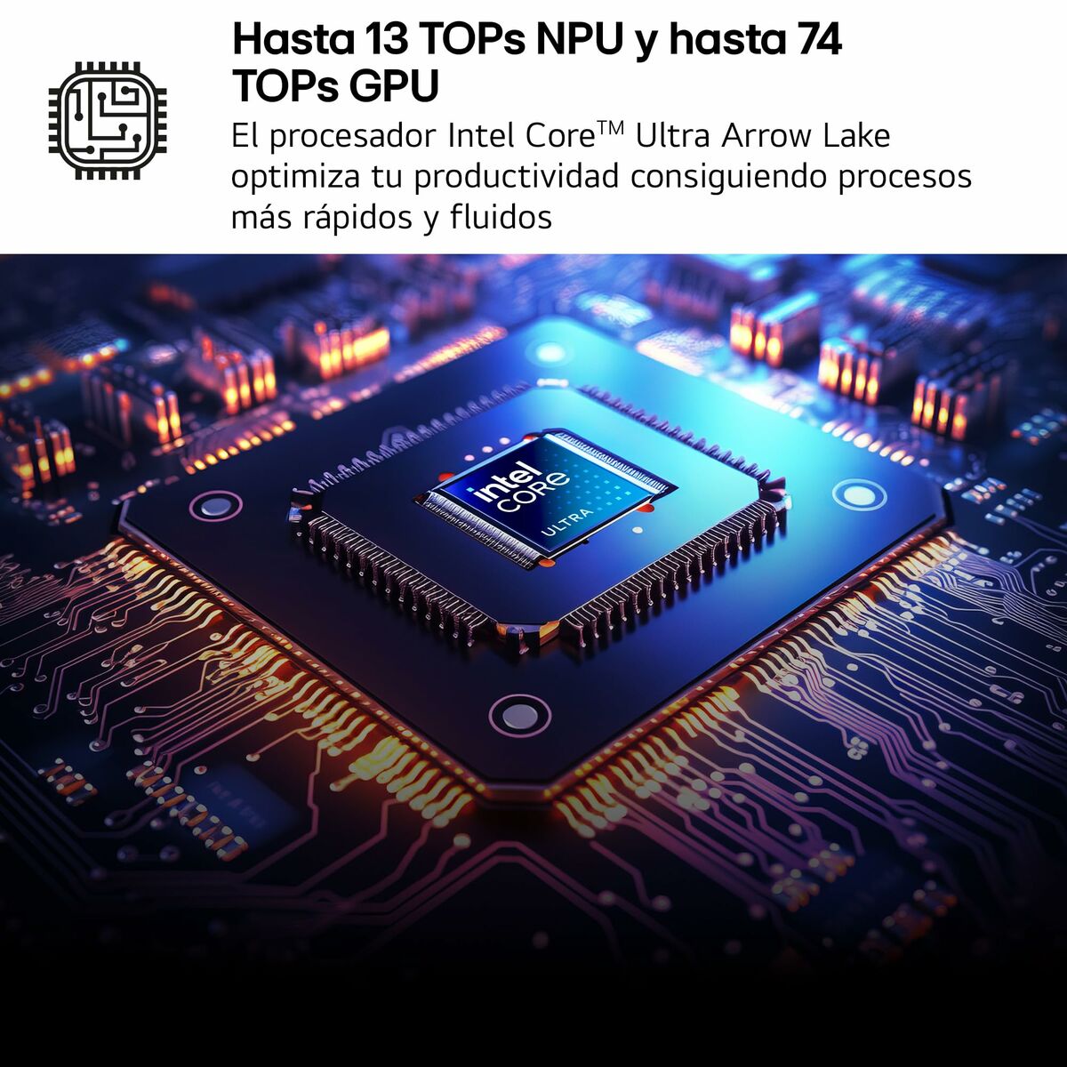 Laptop LG 16Z90T-G.AD88B 16" intel core ultra 7 32 GB RAM 1 TB SSD Qwerty Español