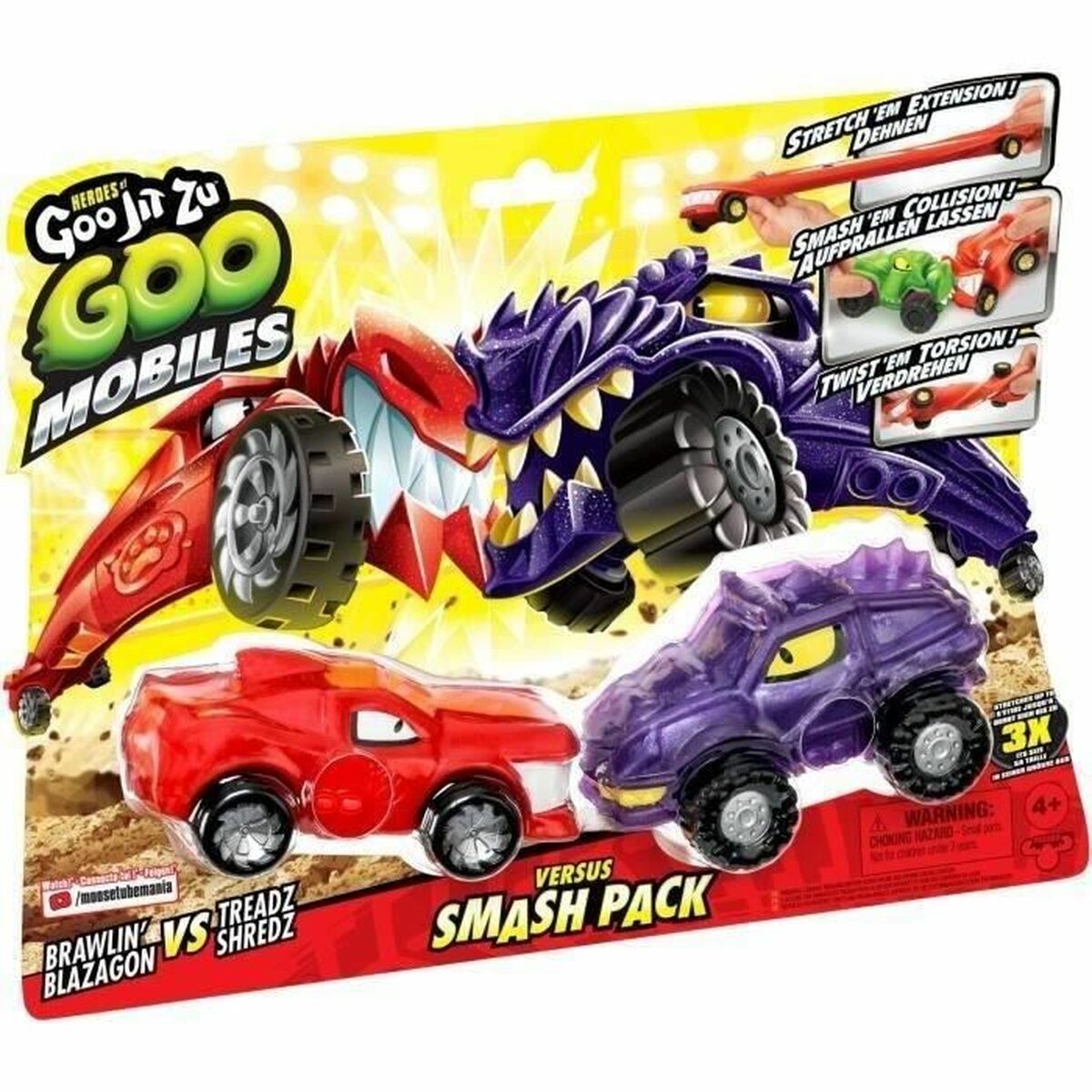 Muñeco de Acción Moose Toys GOO MOBILES - BLAZAGON VS TREADS SHREDZ Rojo
