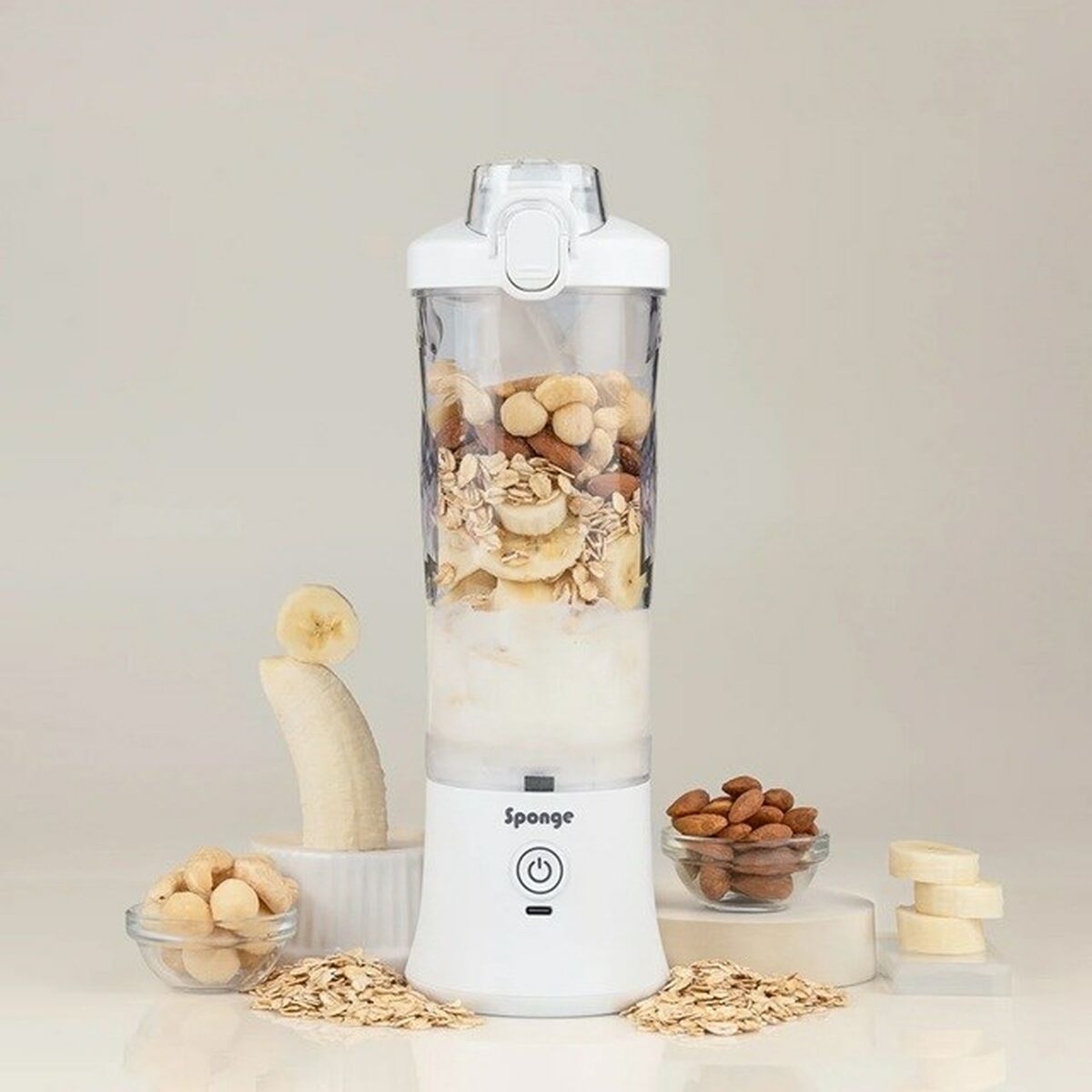 Batidora de Vaso Sponge 703674402209 Blanco Transparente 600 ml