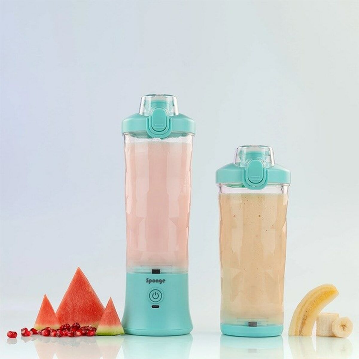 Batidora de Vaso Sponge 703674402223 Transparente Turquesa 600 ml