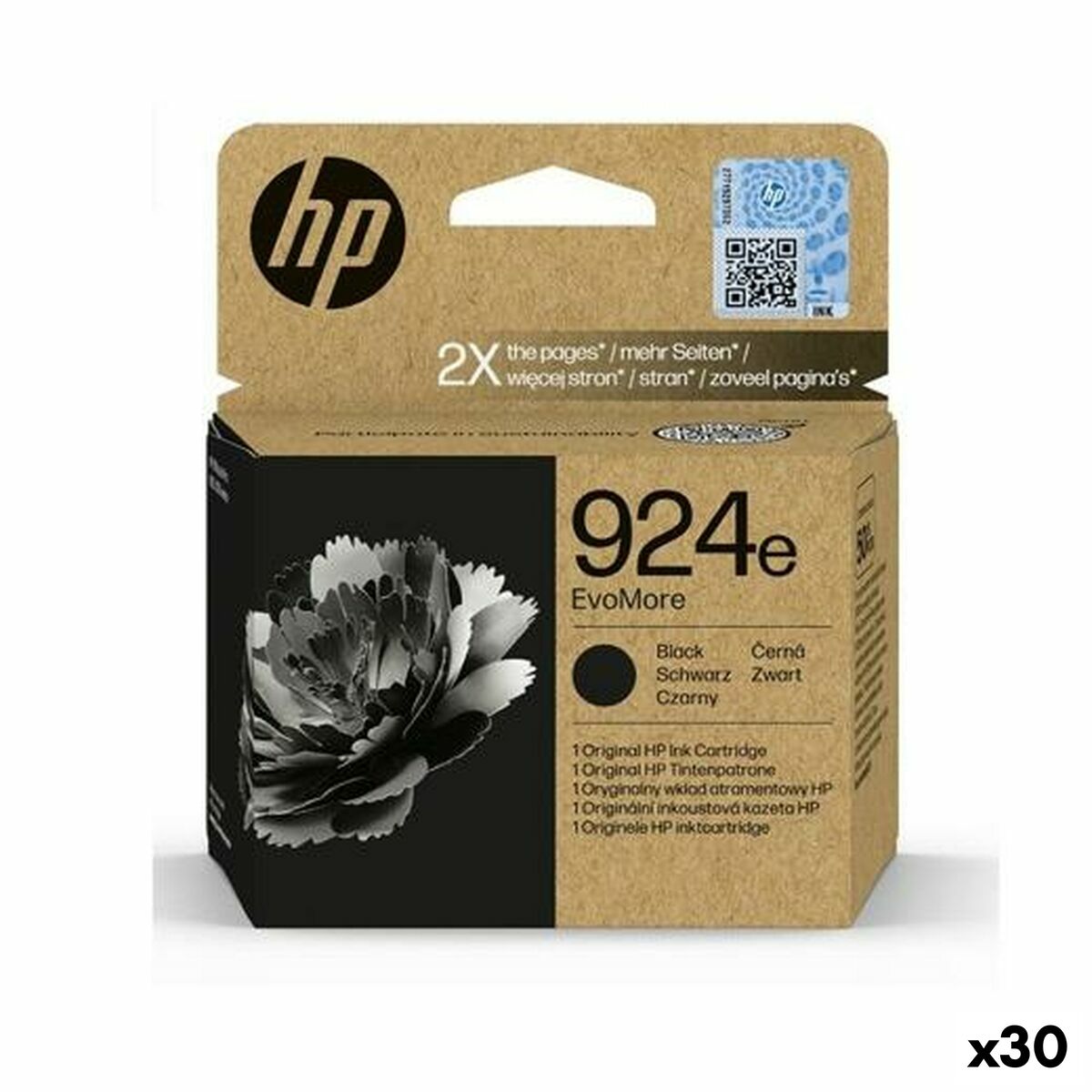 Cartucho de Tinta Original HP 924E Negro (30 unidades)