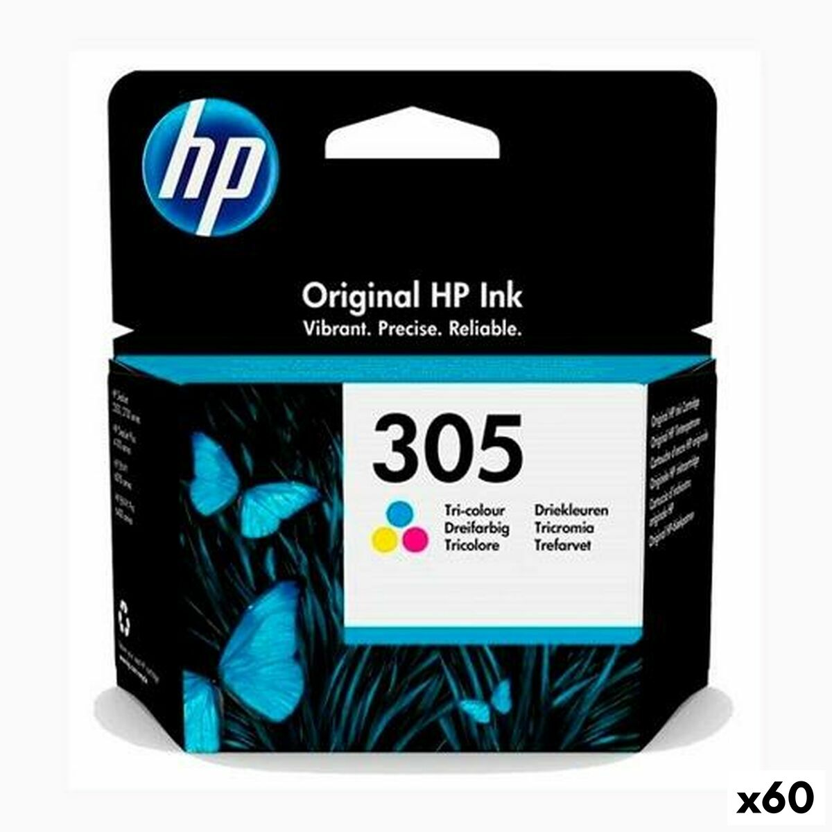 Cartucho de Tinta Original HP Nº 305 Tricolor (60 unidades)