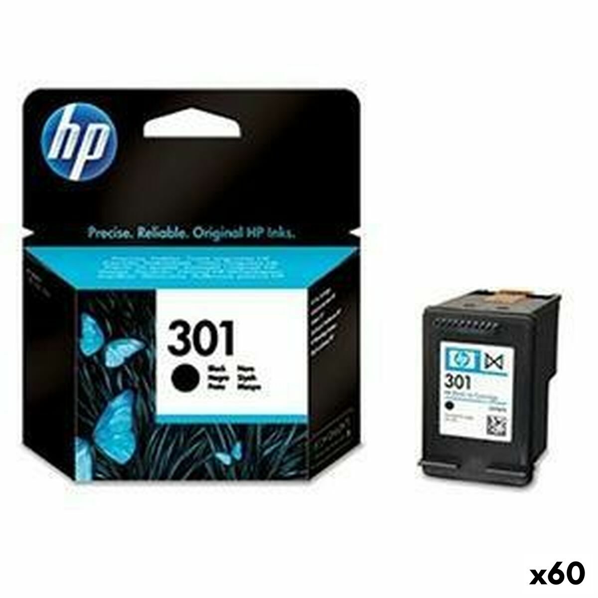 Cartucho de Tinta Original HP DESKJET 1050, 2050, 2050S -Nº301- Negro (60 unidades)