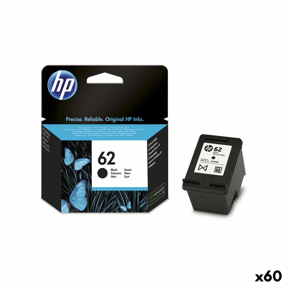 Cartucho de Tinta Original HP ENVY 5640 -Nº 62 Negro (60 unidades)