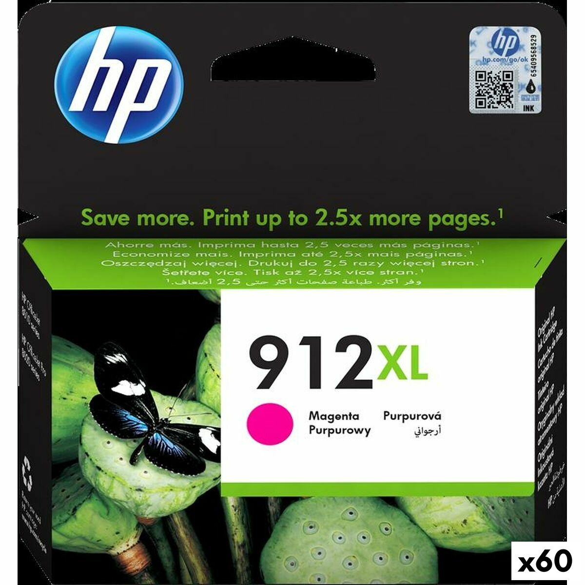 Cartucho de Tinta Original HP 912XL Magenta (60 unidades)