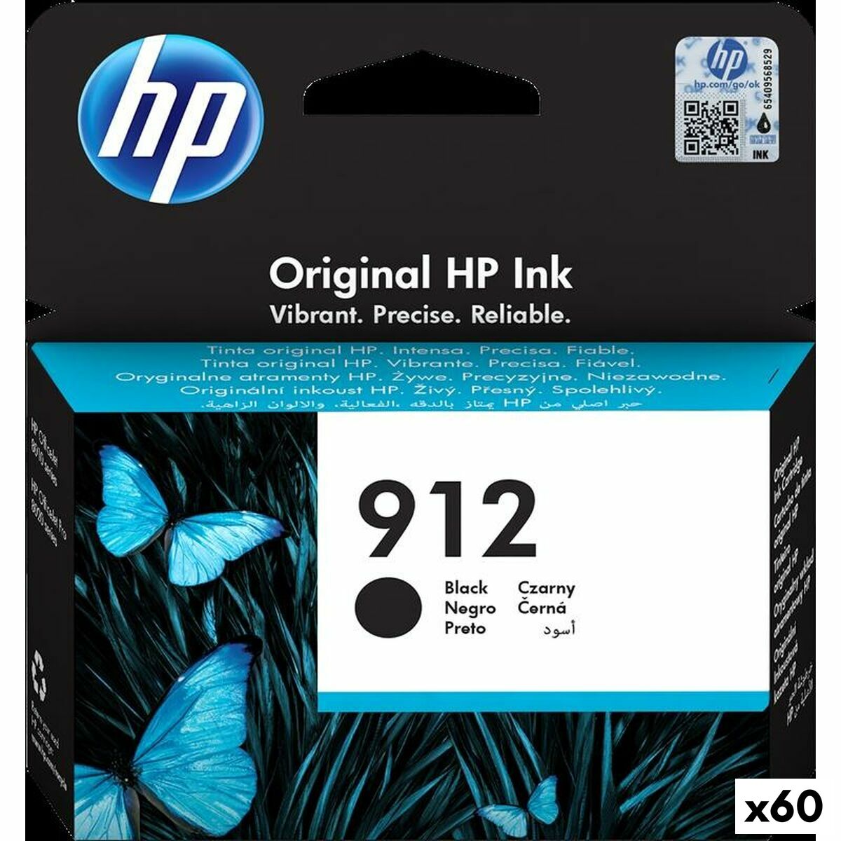 Cartucho de Tinta Original HP Nº912 Negro (60 unidades)