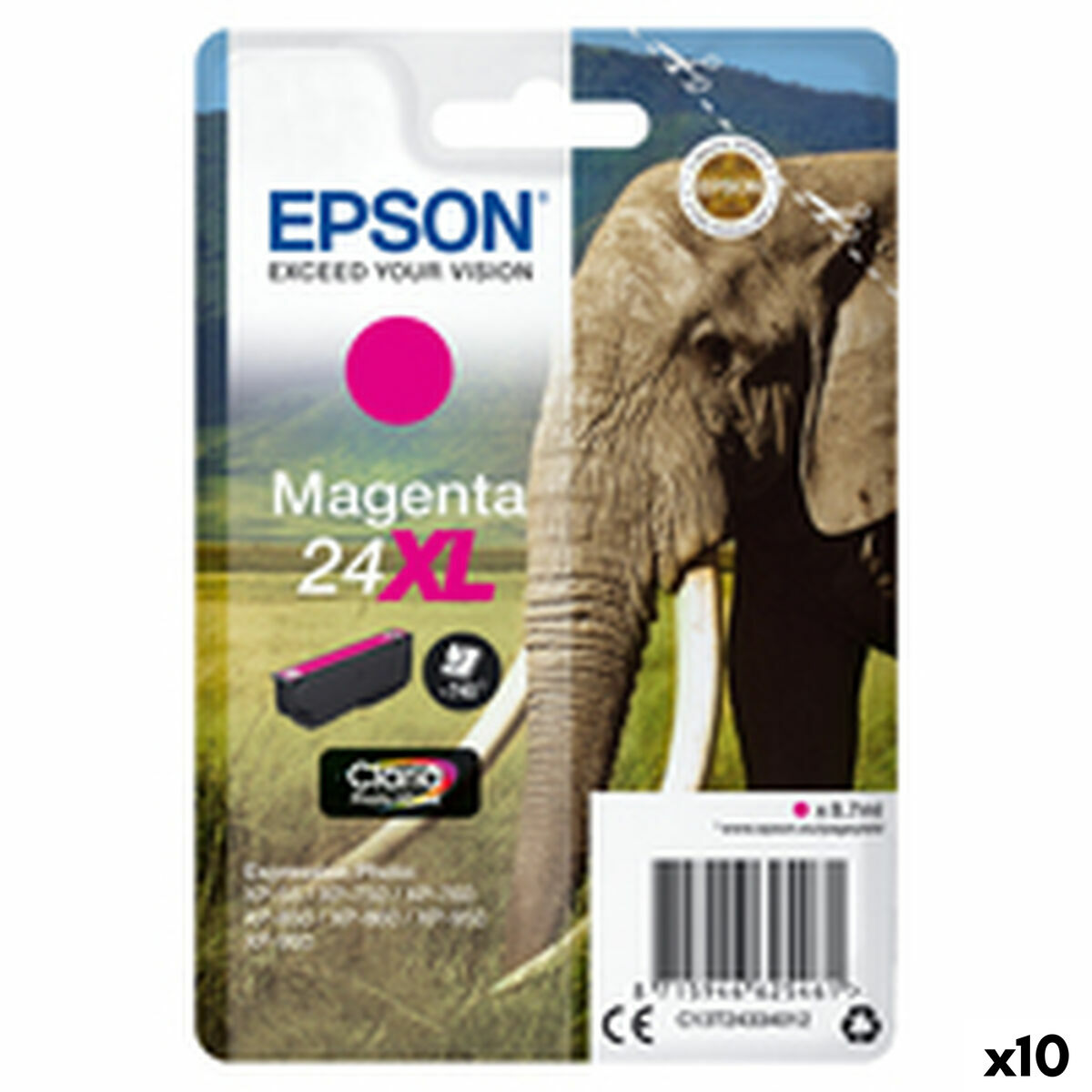 Cartucho de Tinta Original Epson EXPRESSION PHOTO XP-950 - 24XL Magenta (10 Unidades)
