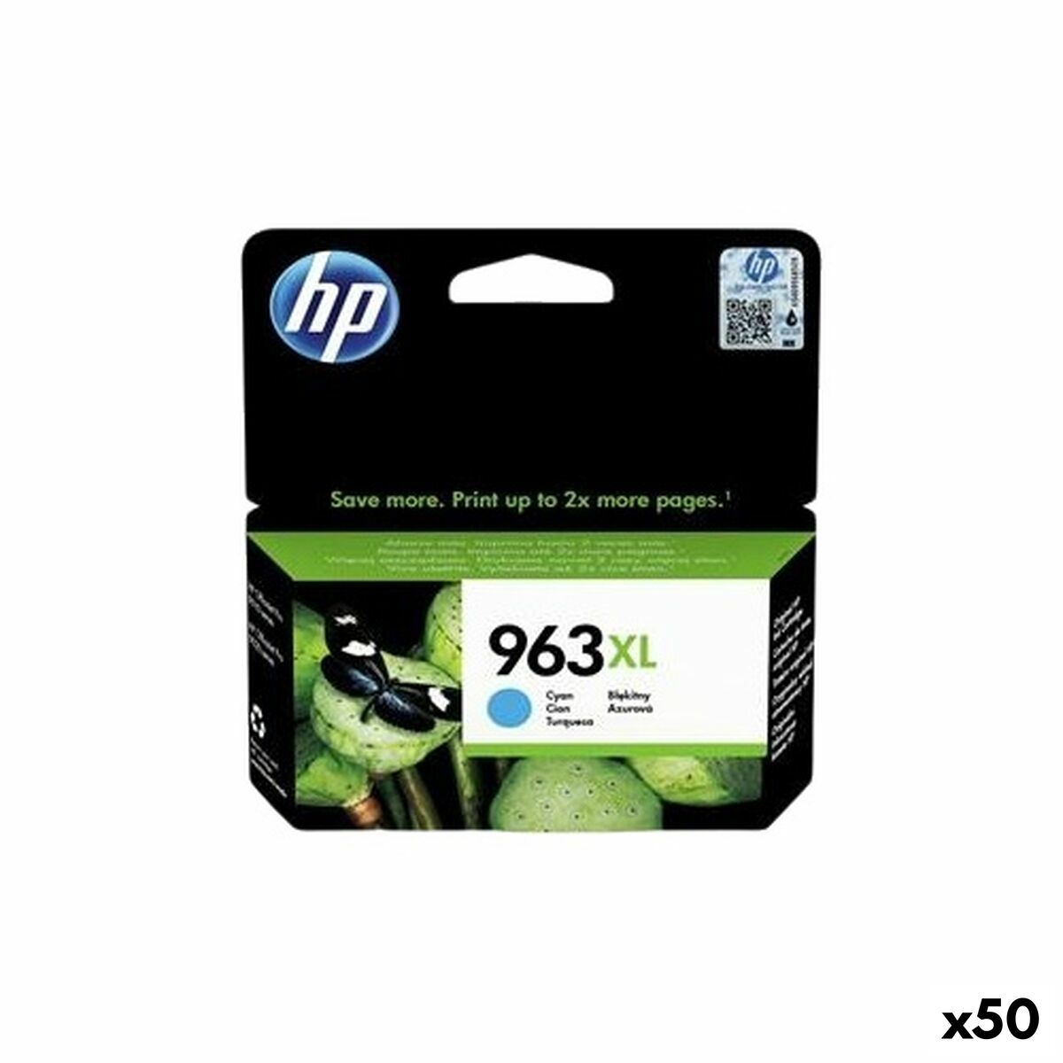 Cartucho de Tinta Original HP 9010,9012,9014,9015,9016,9019,9020,9022,9025 - Nº 963XL Cian (50 Unidades)