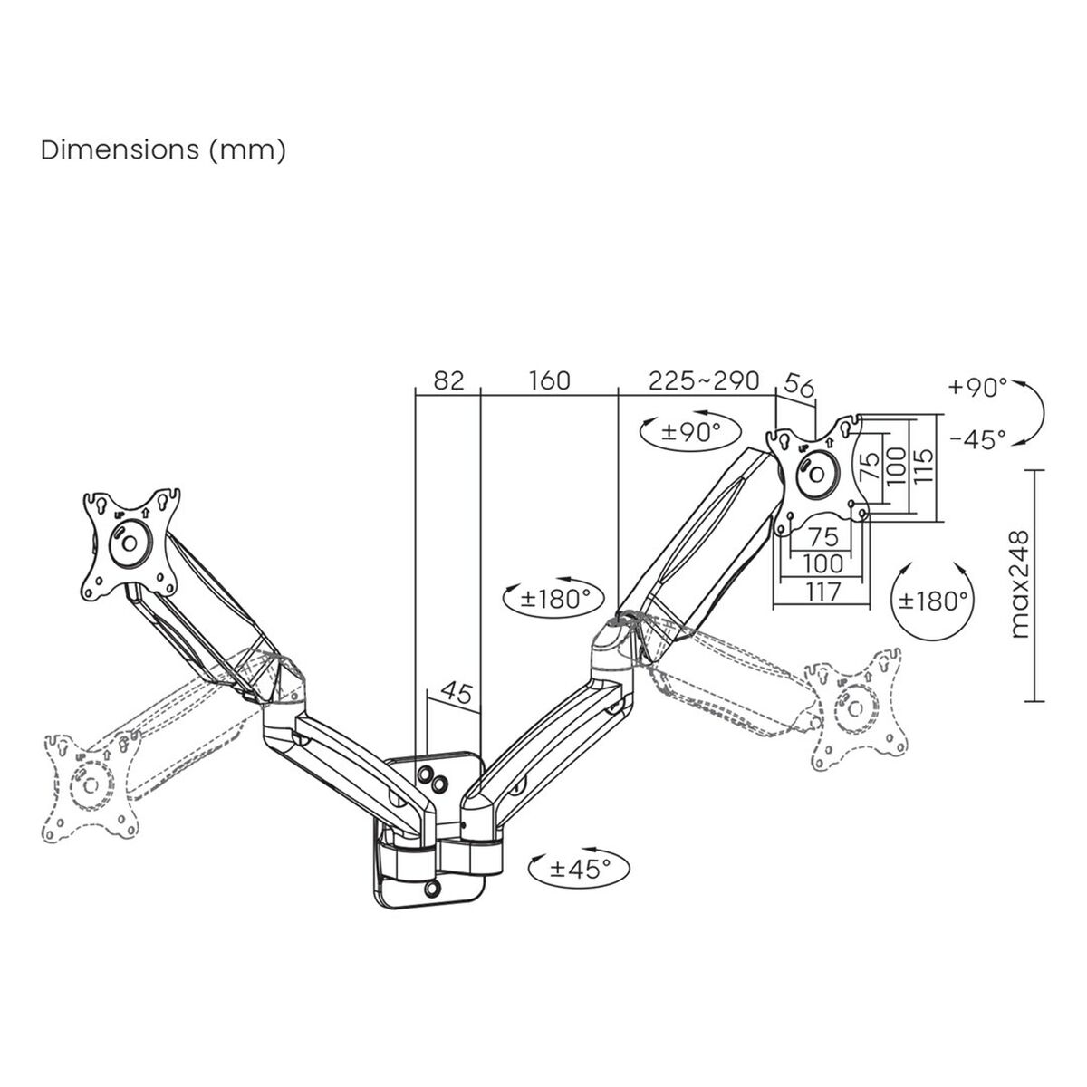 Soporte de Mesa para Pantalla MacLean MC-988 32" 17" 17-32"