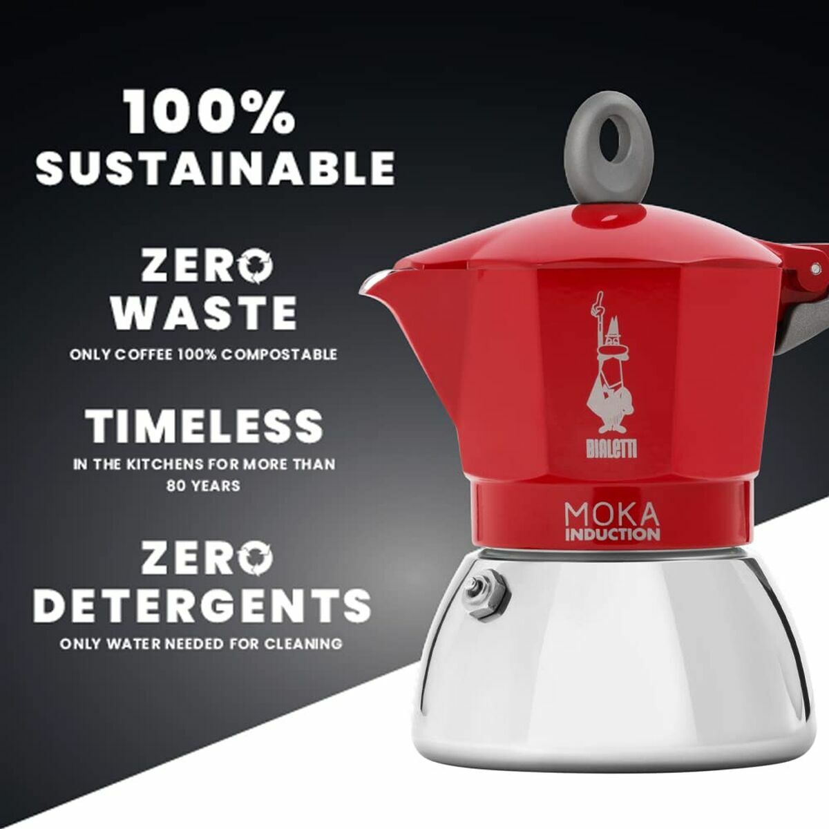 Cafetera Italiana Bialetti 0006944/NP Rojo Metal Aluminio 150 ml