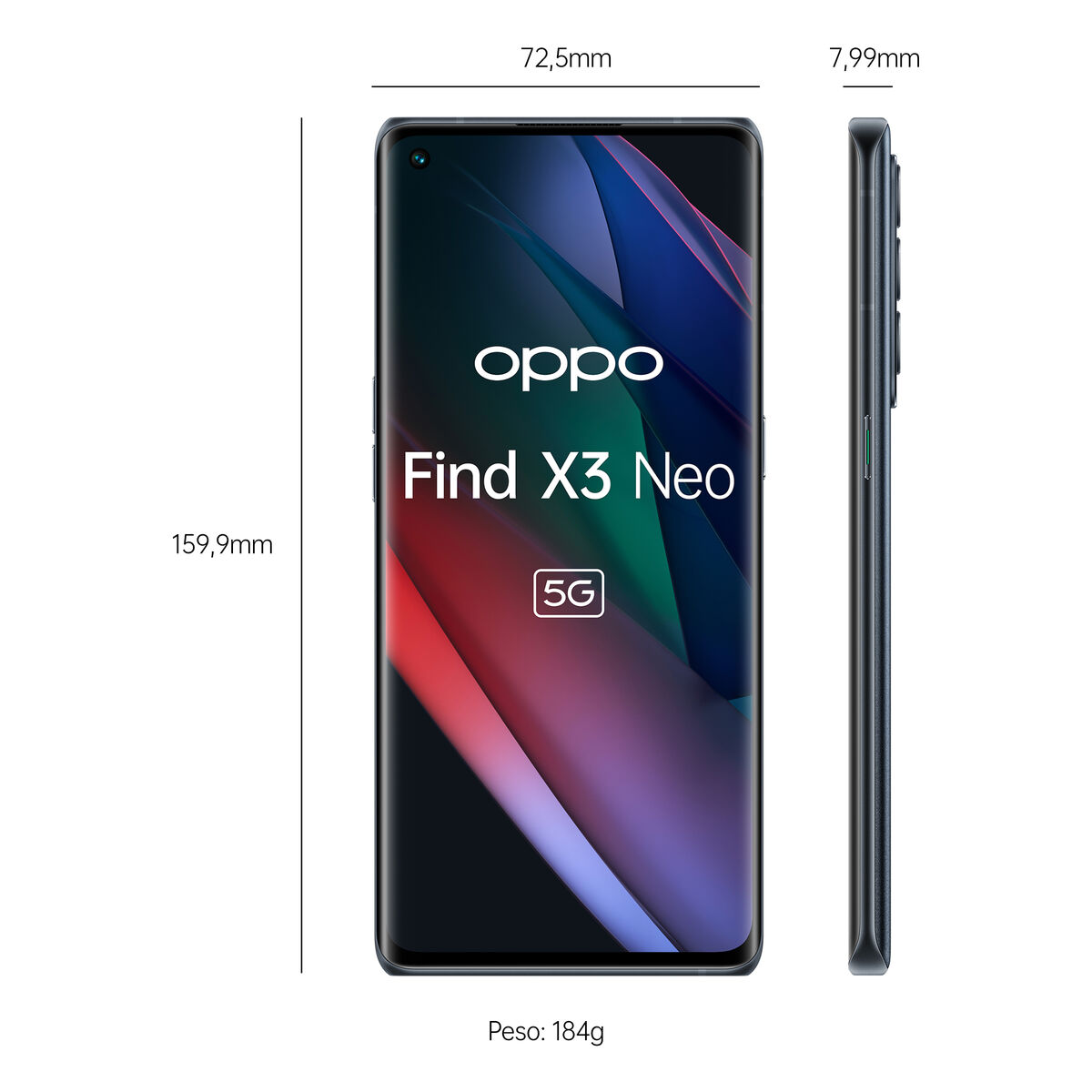 Smartphone Oppo Find X3 Neo 6,55" Snapdragon 865 Negro 12 GB RAM 256 GB