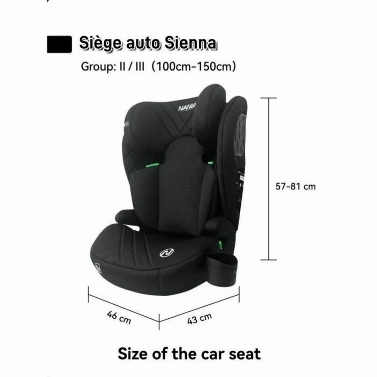 Silla para el Coche Nania Negro ECE R129/04