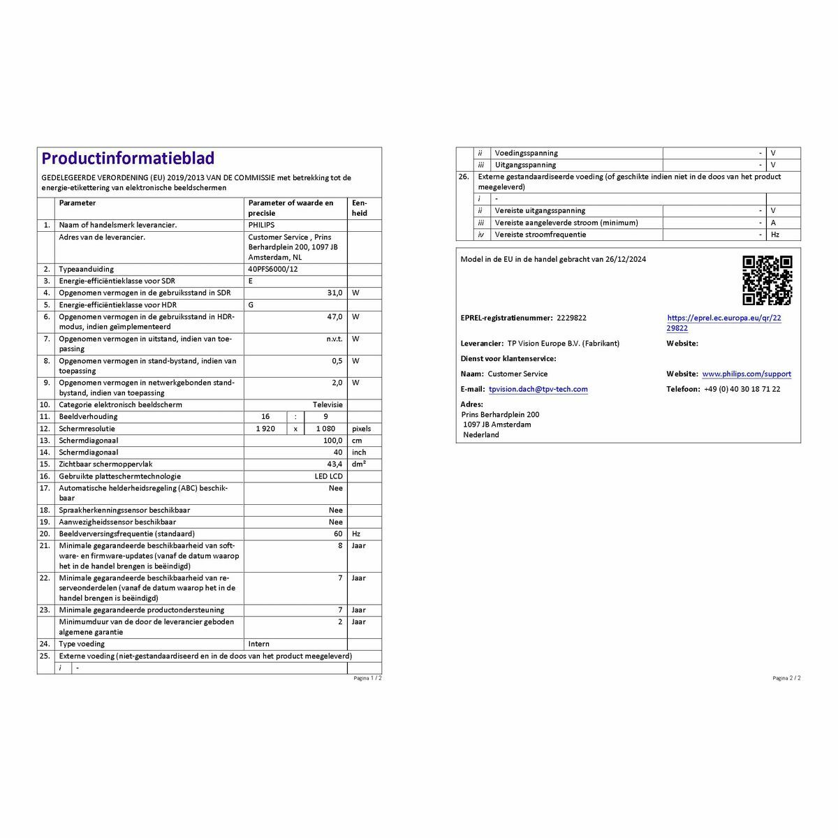 Smart TV Philips 40PFS6000/12 40" LED Full HD