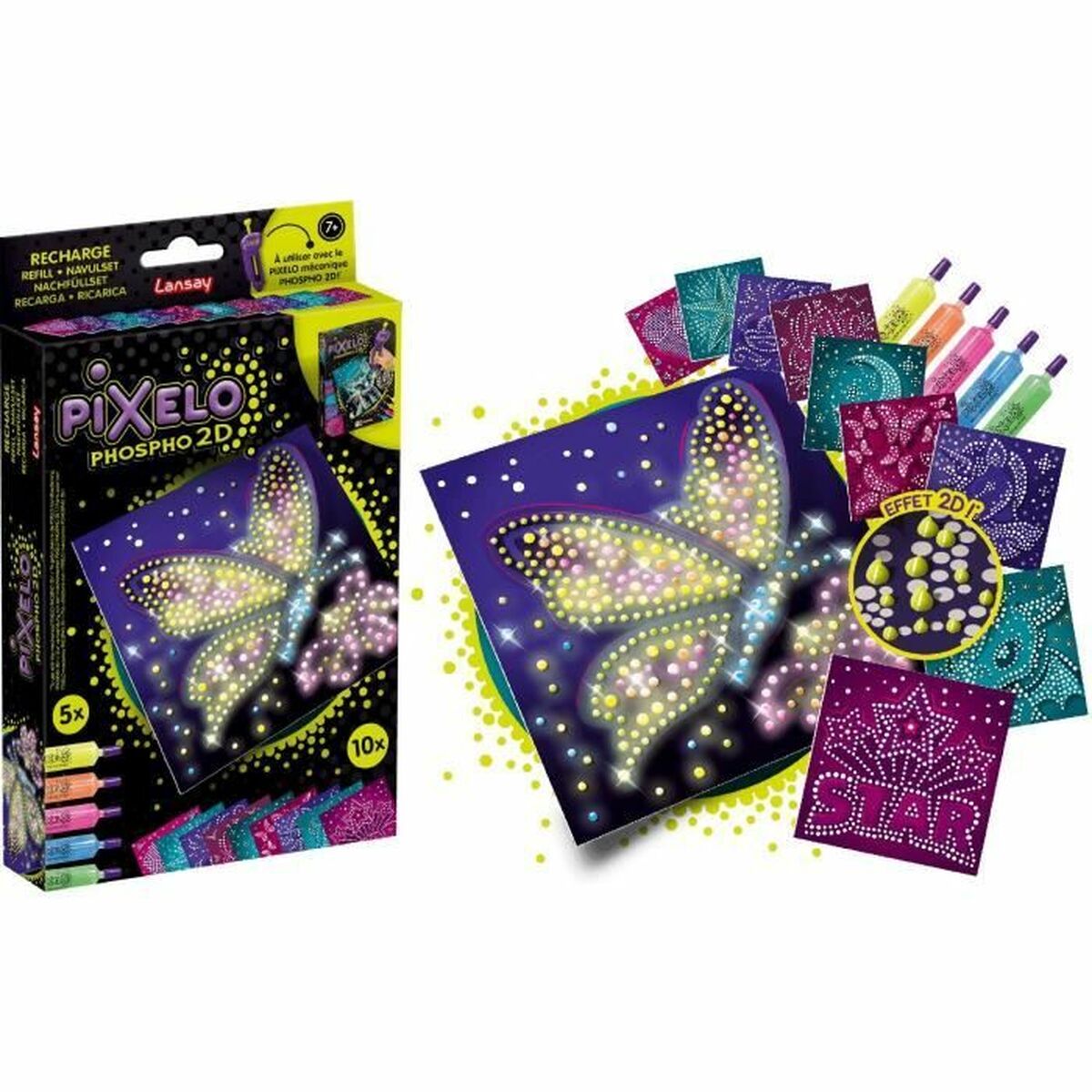 Set de Escritura Lansay Pixelo Phospho 2D (10 Unidades)