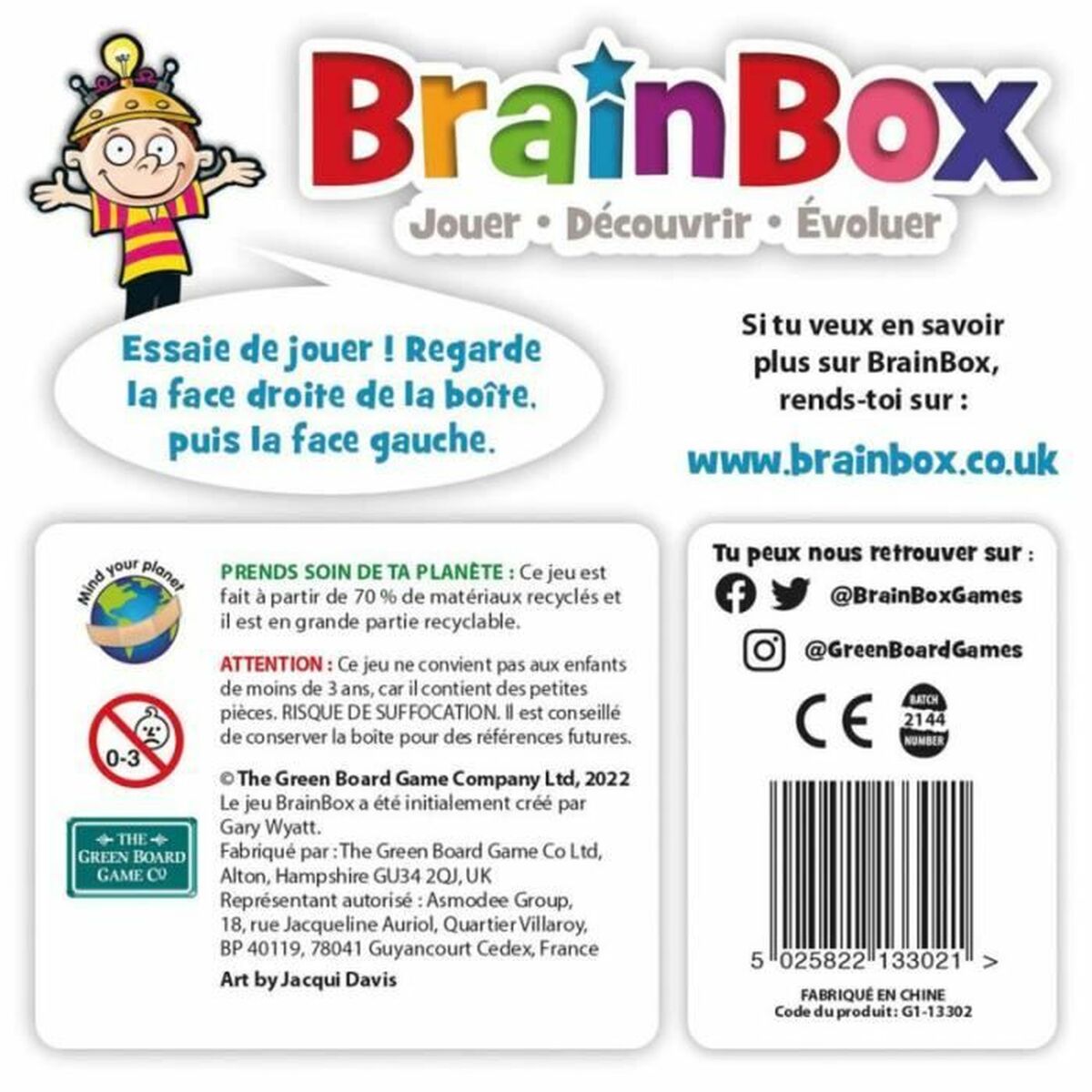 Juego Educativo Asmodee BrainBox - Animales