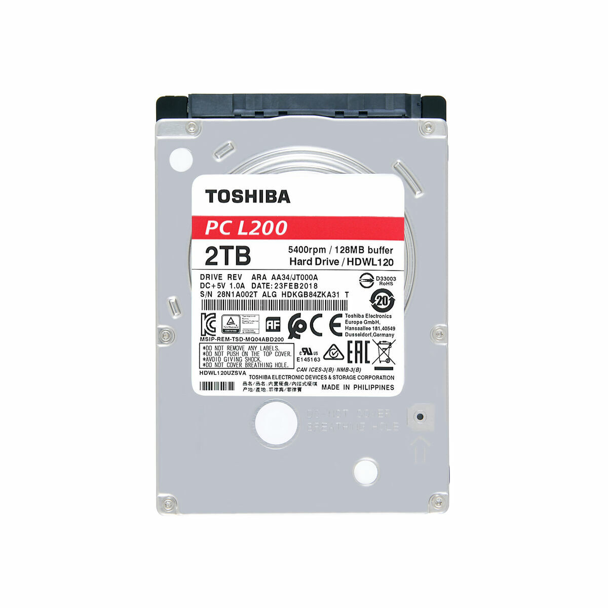 Disco Duro Toshiba HDKGB91ZKA01T 2,5" 2 TB