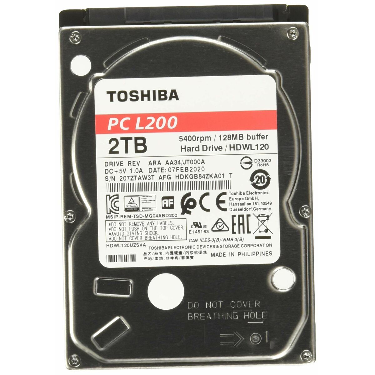 Disco Duro Toshiba HDKGB91ZKA01T 2,5" 2 TB