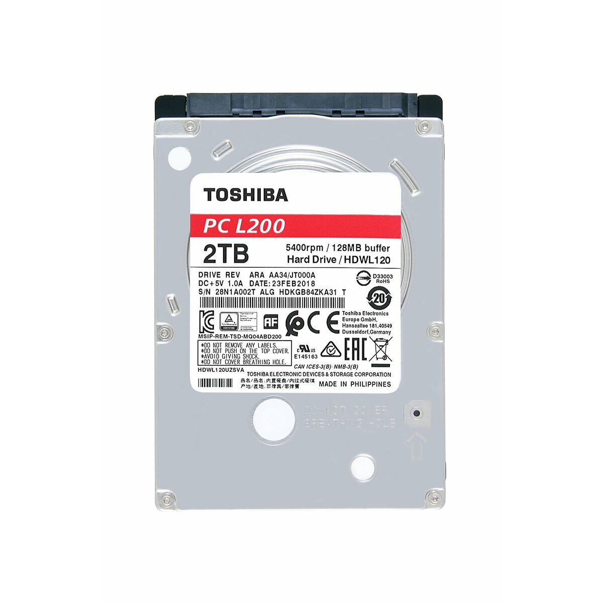 Disco Duro Toshiba HDKGB91ZKA01T 2,5" 2 TB