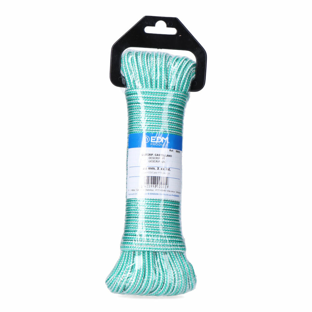 Cuerda para Tender EDM 87912 Blanco Verde Polipropileno 4,5 mm x 25 m Trenzado