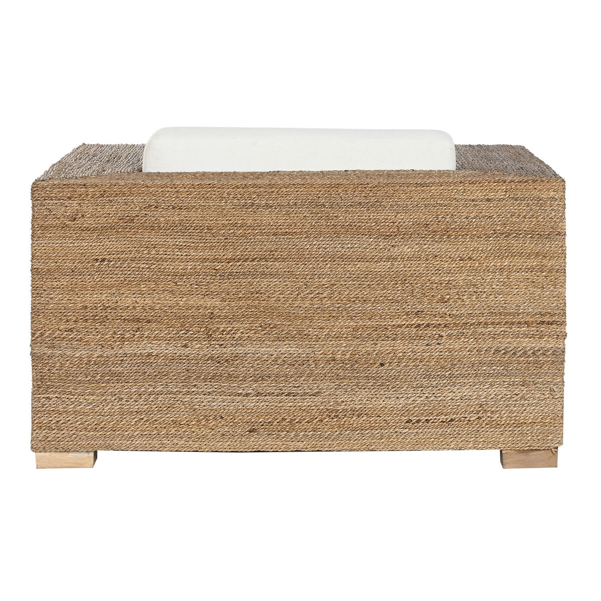 Sillón de jardín Home ESPRIT Blanco Natural 117 x 92 x 65 cm