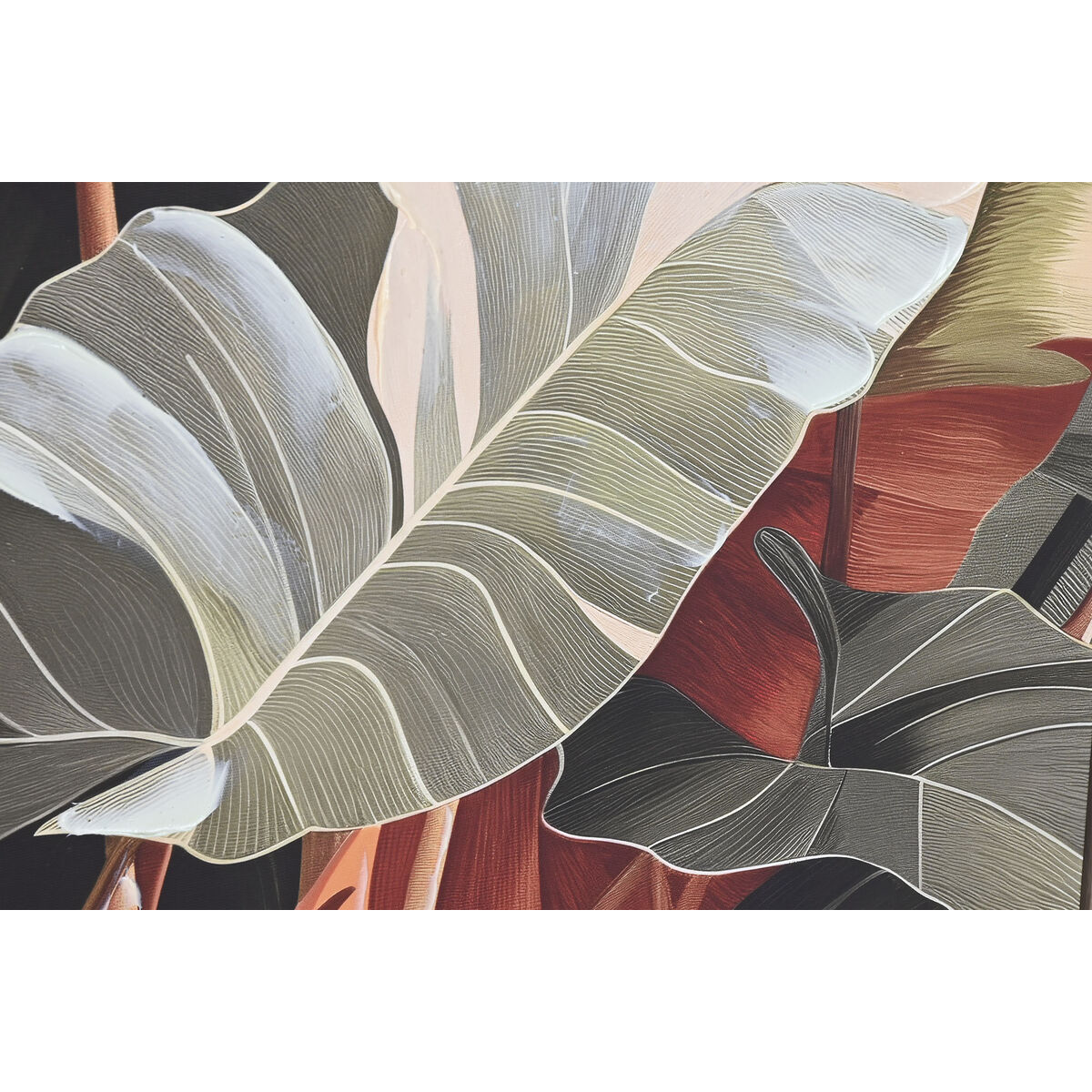 Lienzo Home ESPRIT Amarillo Verde Terracota Palmeras Tropical (2 Unidades)