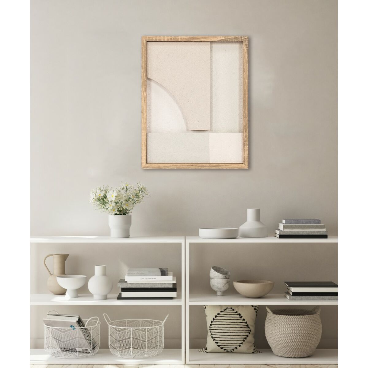 Cuadro con LED Home ESPRIT Poliestireno Madera MDF 40 x 3,8 x 50 cm