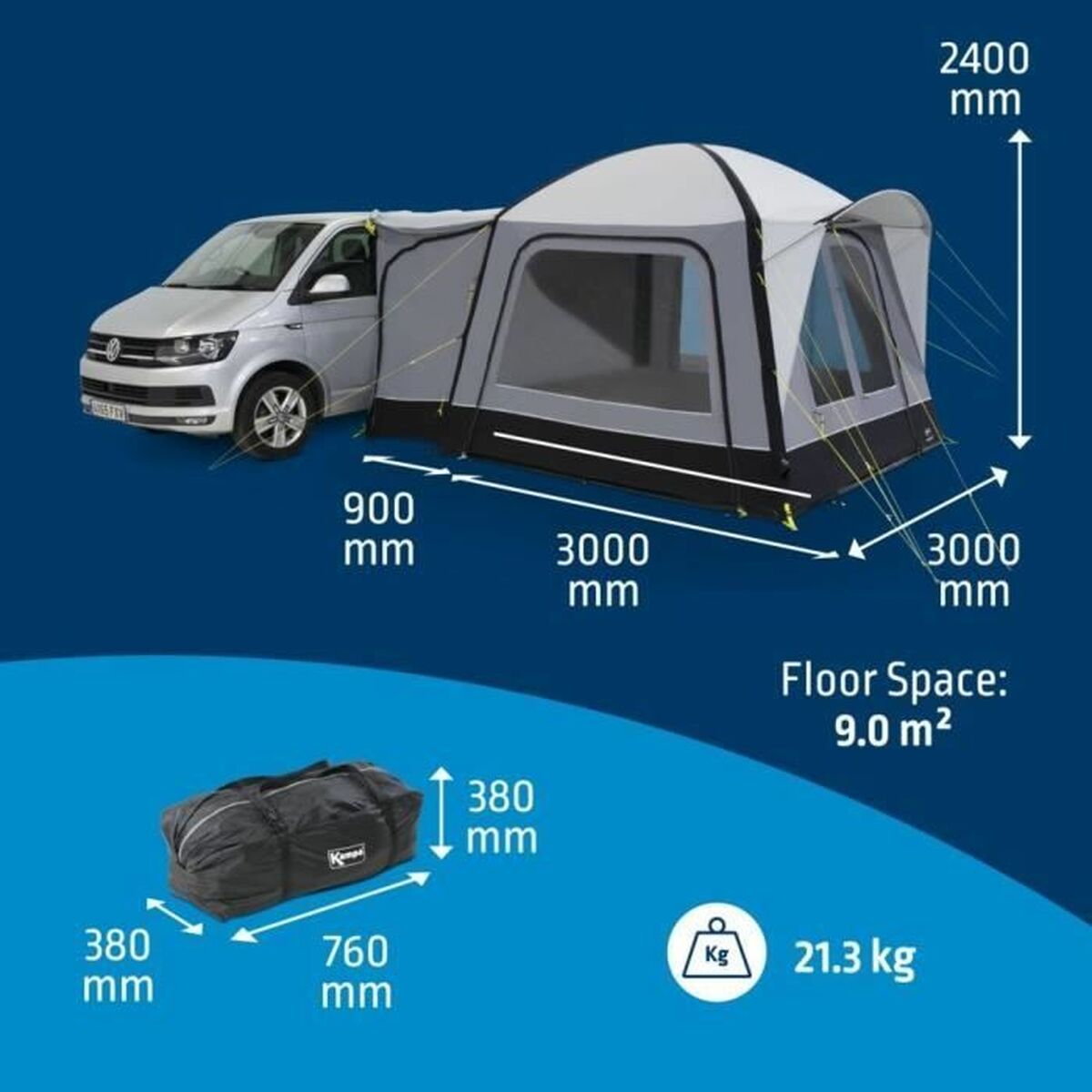 Toldo Kampa Gris polialgodon