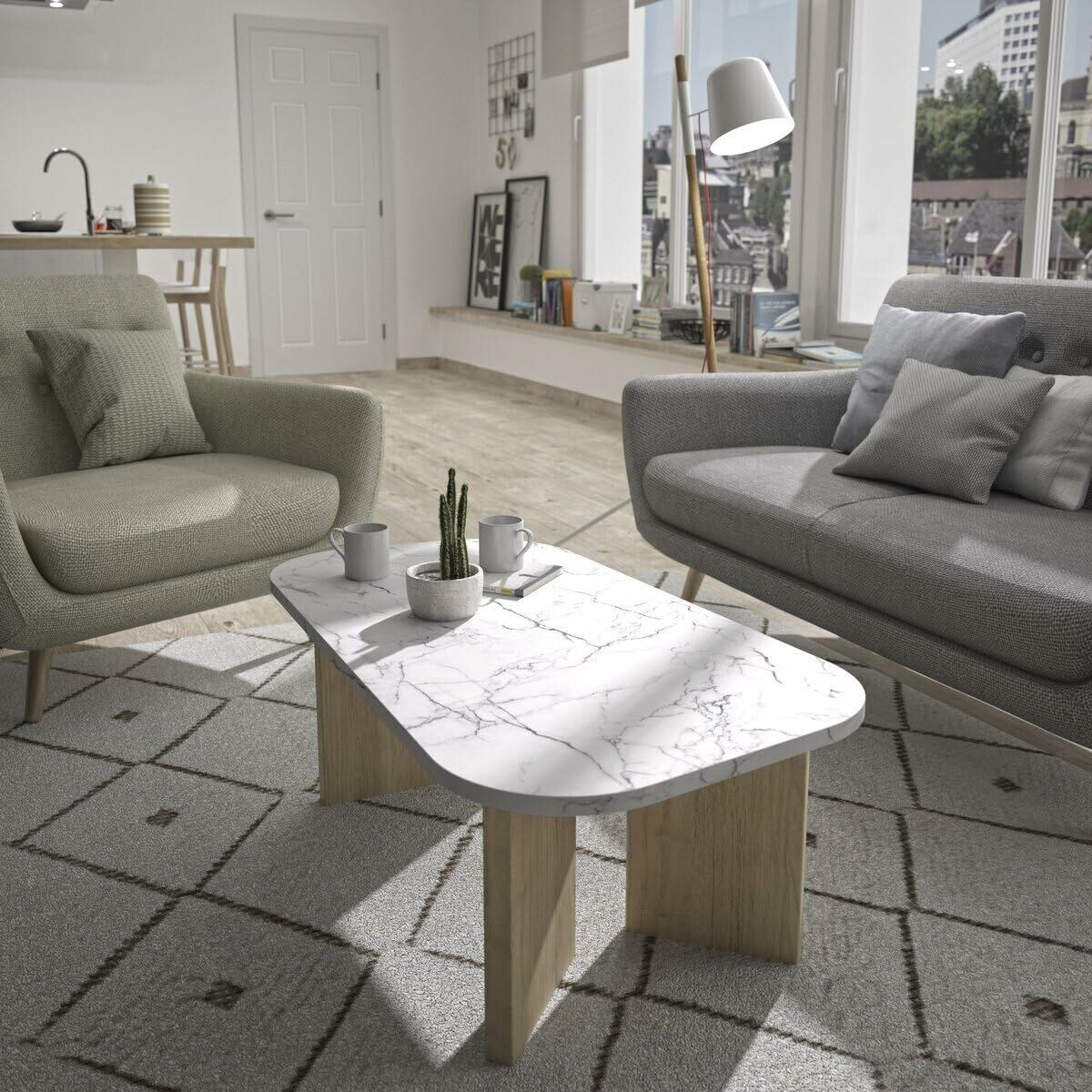 Mesa de Centro Blanco 105 x 58 x 39 cm