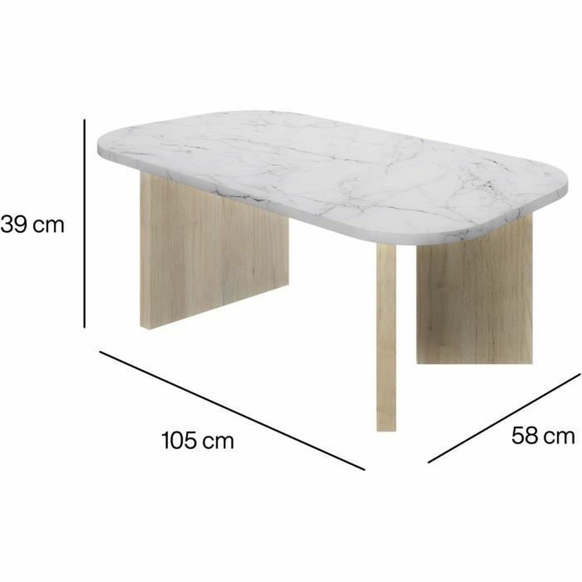 Mesa de Centro Blanco 105 x 58 x 39 cm