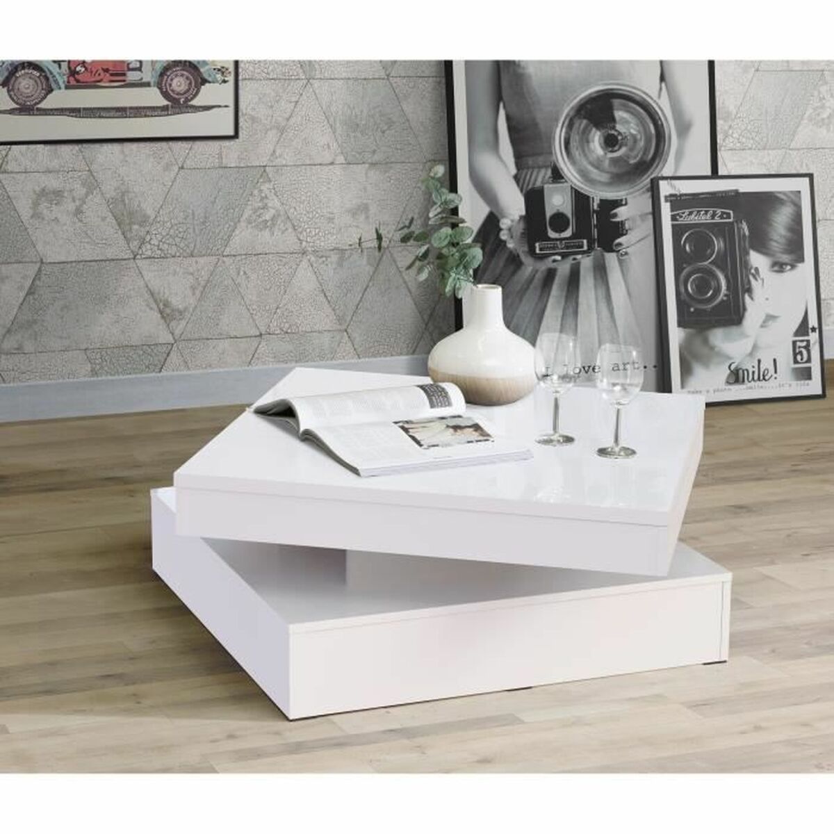 Mesa de Centro Blanco 78 x 78 x 36 cm